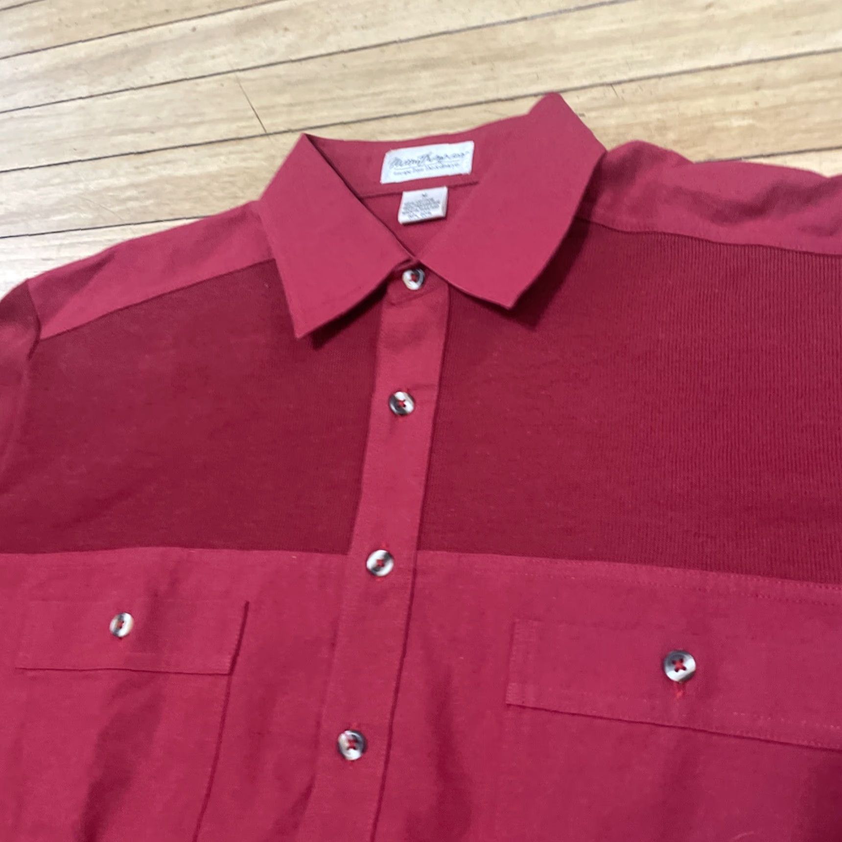 Jim Thompson VINTAGE Norm Thompson Polo Shirt Men M Sailor Knit Red 80s Polo Shirt Mens Vintage Warm L*/ Size US M / EU 48-50 / 2 - 4 Thumbnail