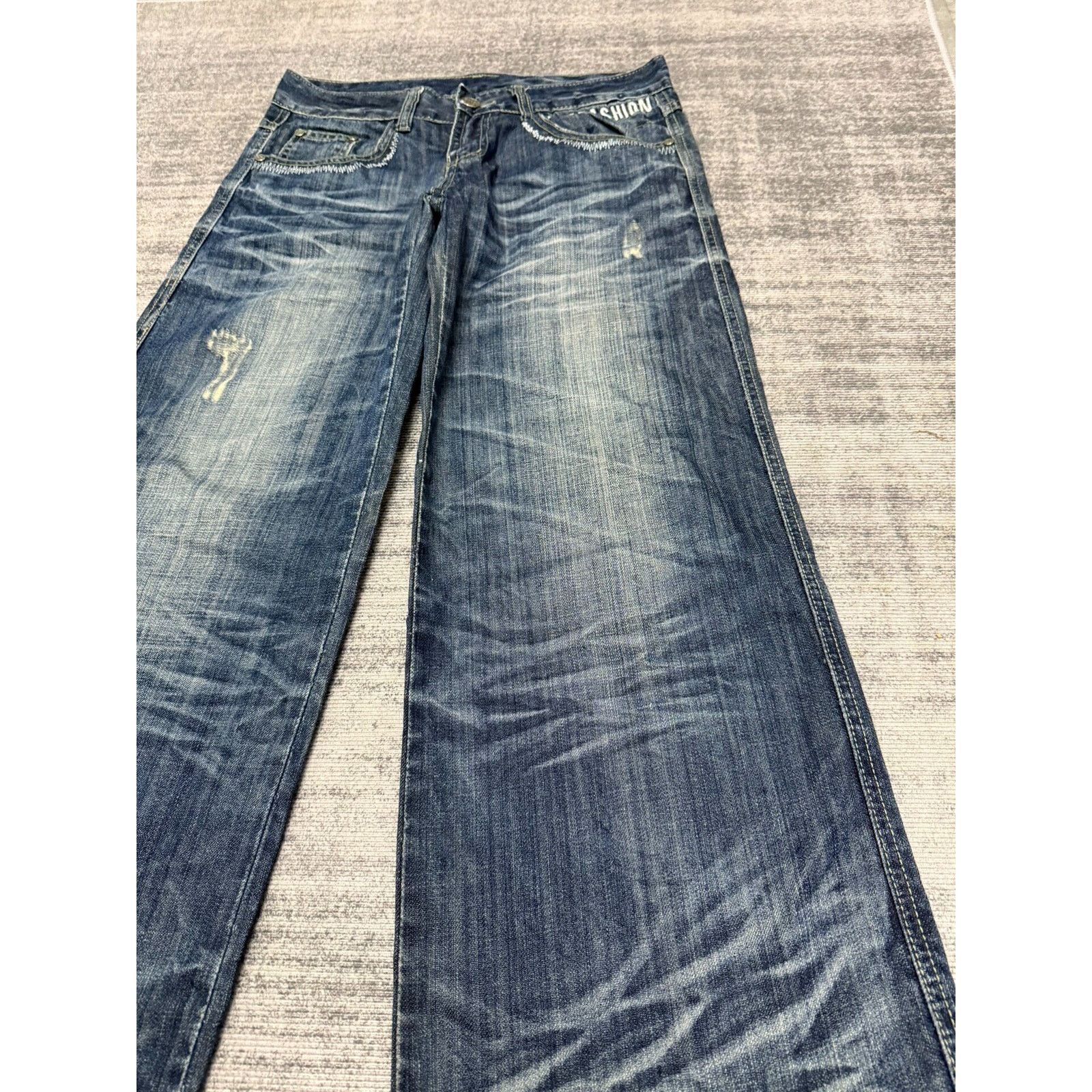 Hysteric Glamour × Japanese Brand × Vintage Japanese Vintage Faded Blue Denim Women's Low-Rise Jeans Size 30" / US 8 / IT 44 - 7 Thumbnail