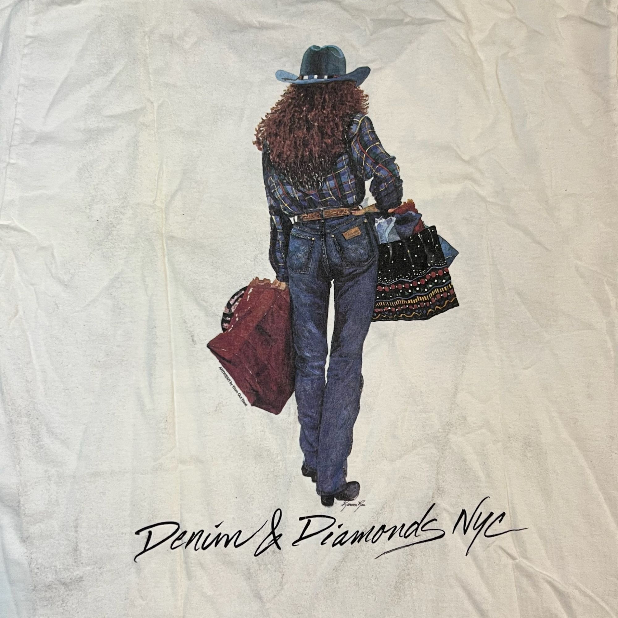 Other White Graphic T-Shirt Denim & Diamonds NYC "Shop Till You Dr Size US L / EU 52-54 / 3 - 6 Thumbnail