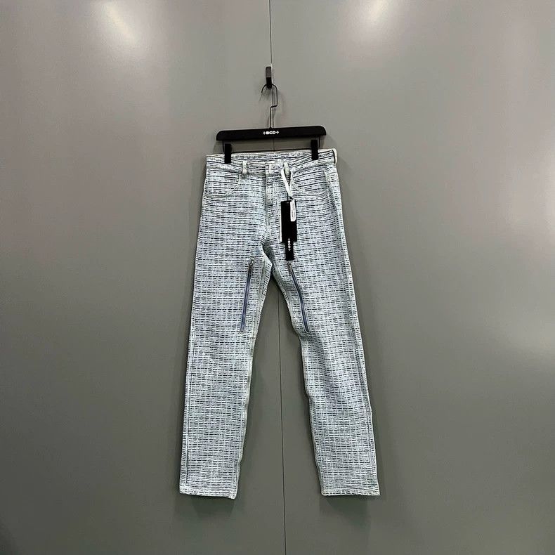 Givenchy Givenchy SizeM Light Blue Logo Jacquard Denim Pants Size US 30 / EU 46 - 1 Thumbnail
