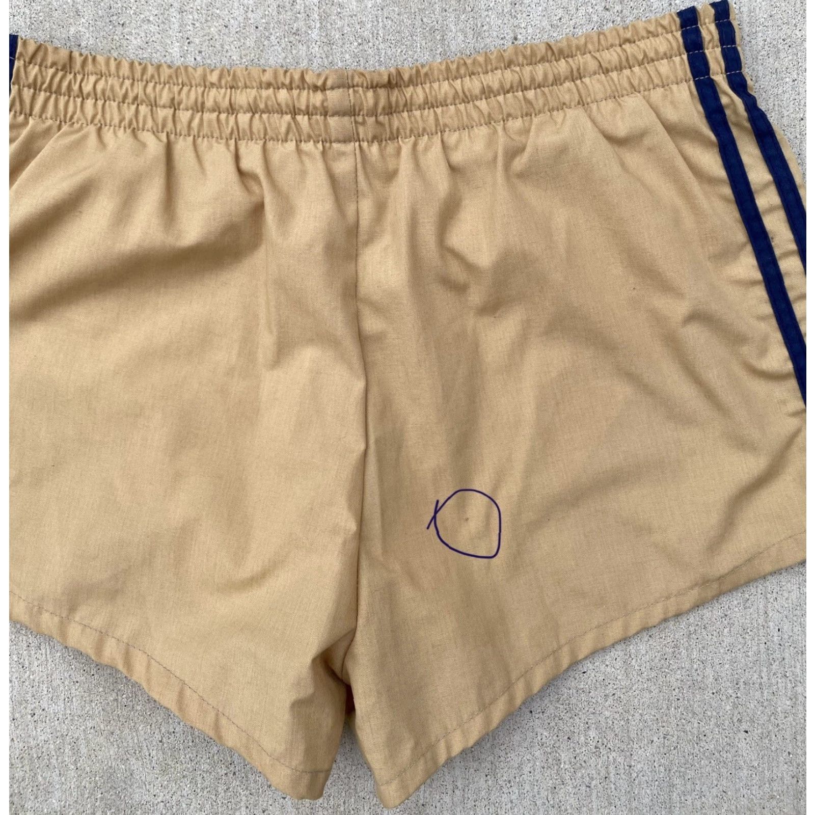 Swims VINTAGE Surf Pacific Mens Swim Short Striped Beige M Swimsuit Bottom Beach 90s Mens Boys Size US 31 - 7 Thumbnail