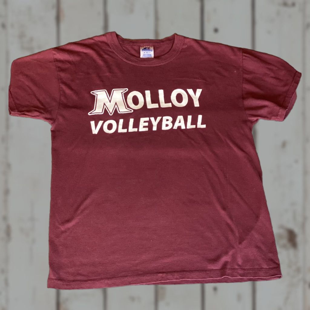 Vintage VINTAGE Molloy College Volleyball T-Shirt Mens Small Short Sleeve Red Faith Maroon S Cotton Blend Solid N/A Size US S / EU 44-46 / 1 - 1 Thumbnail
