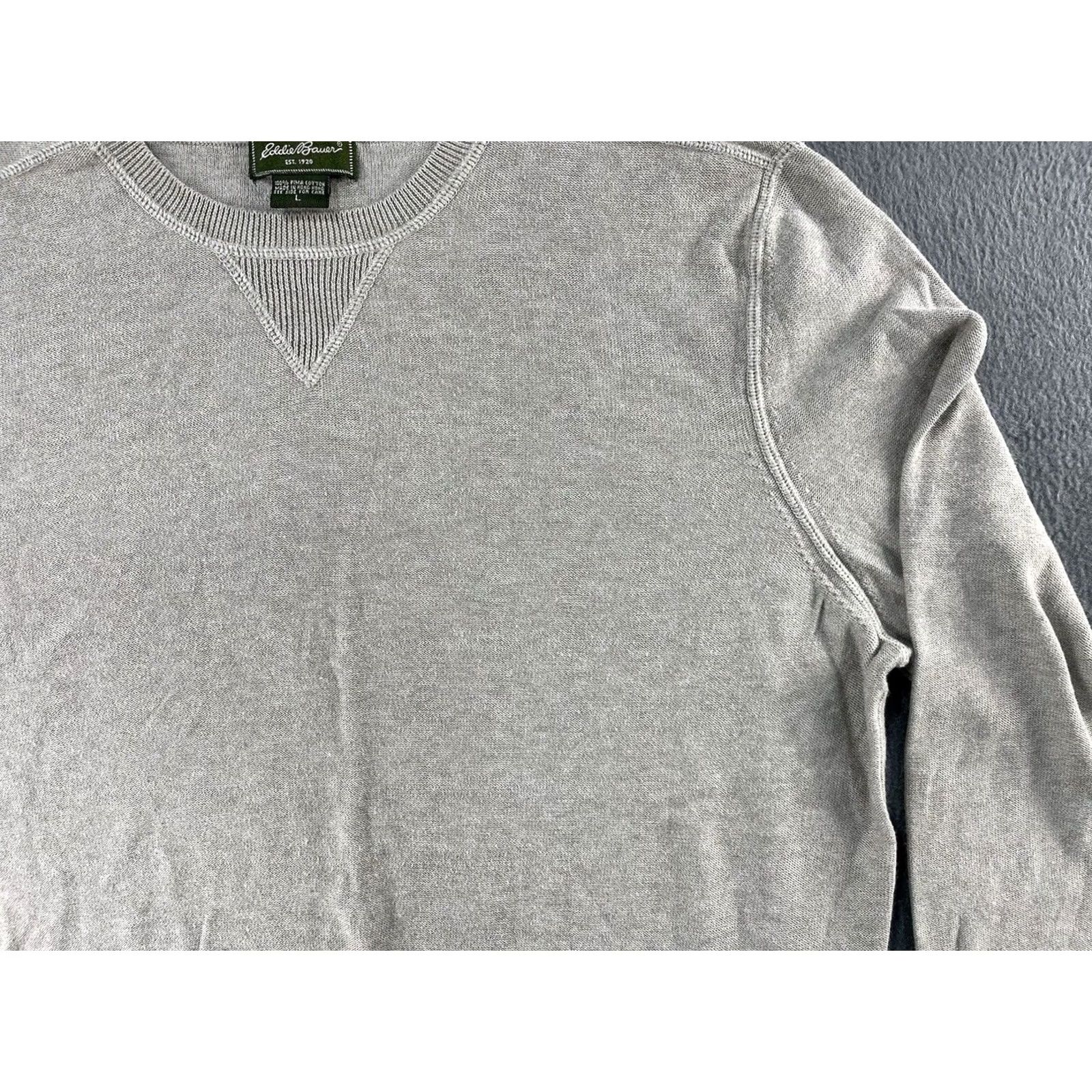 Eddie Bauer Eddie Bauer Crewneck Sweater Men L Pullover 100% Cotton Brown Hong Kong Crew Neck Solid Heavyweight Mens Regular Front Size US L / EU 52-54 / 3 - 4 Thumbnail