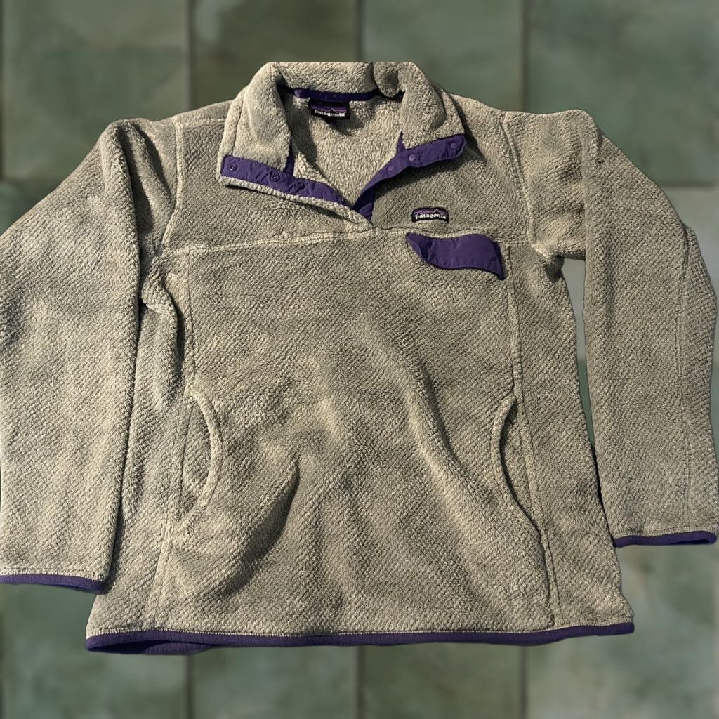 Patagonia PATAGONIA Re-Tool Snap T Fleece Jacket Gray Purple Women's Large L Jacket Size L / US 10 / IT 46 - 1 Thumbnail