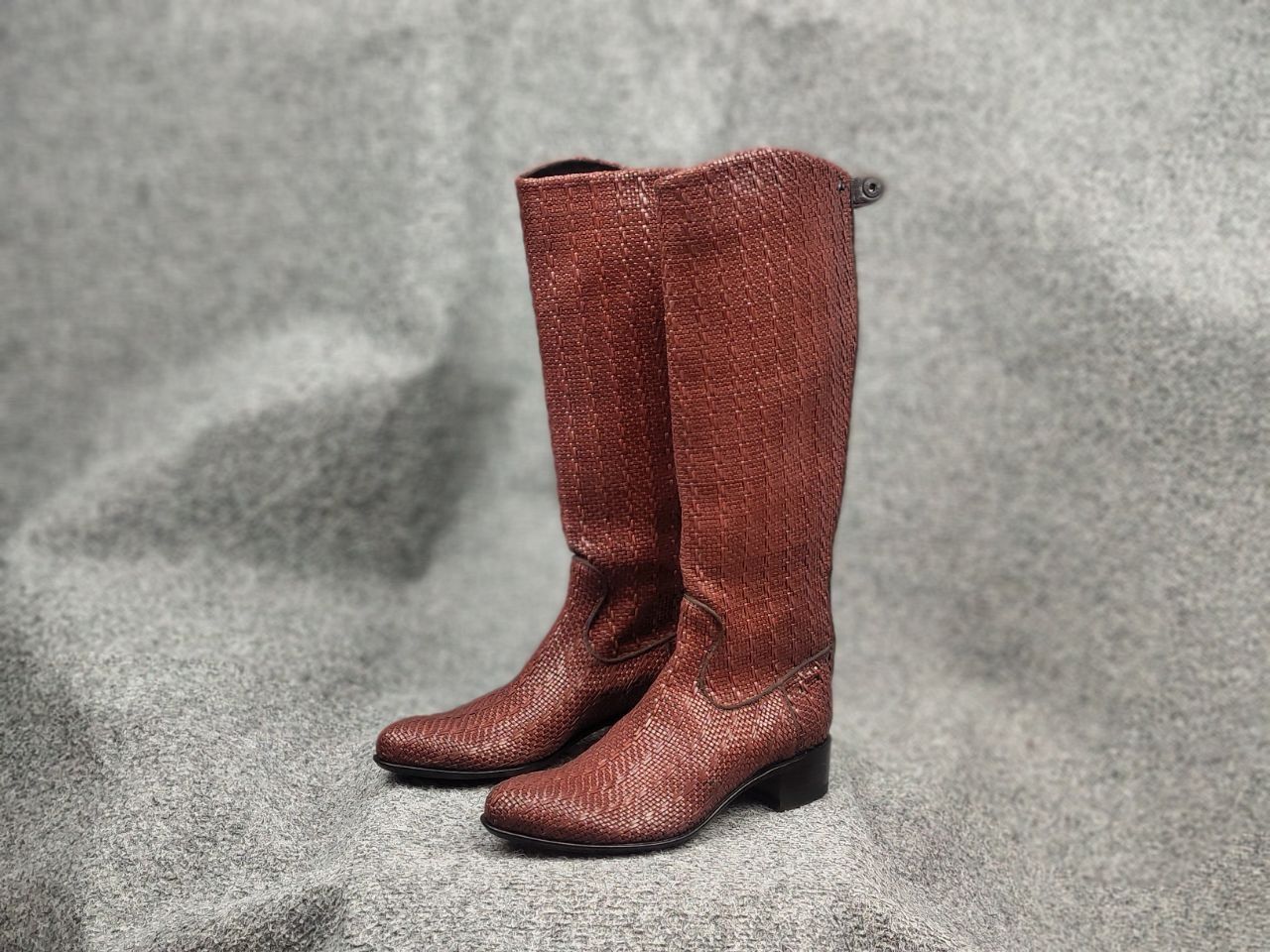 RoccoP Rocco P. Braided leather High Round Toe Riding Tall Boots Size US 6.5 / IT 36.5 - 4 Thumbnail