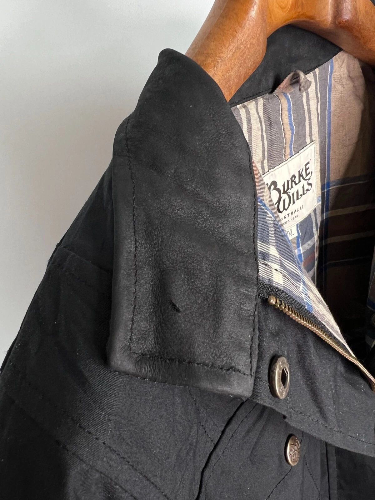 Other Burke & Wills Australia Biker Waxed Oil Belted Jacket Size XXL / US 16-18 / IT 52-54 - 16 Thumbnail