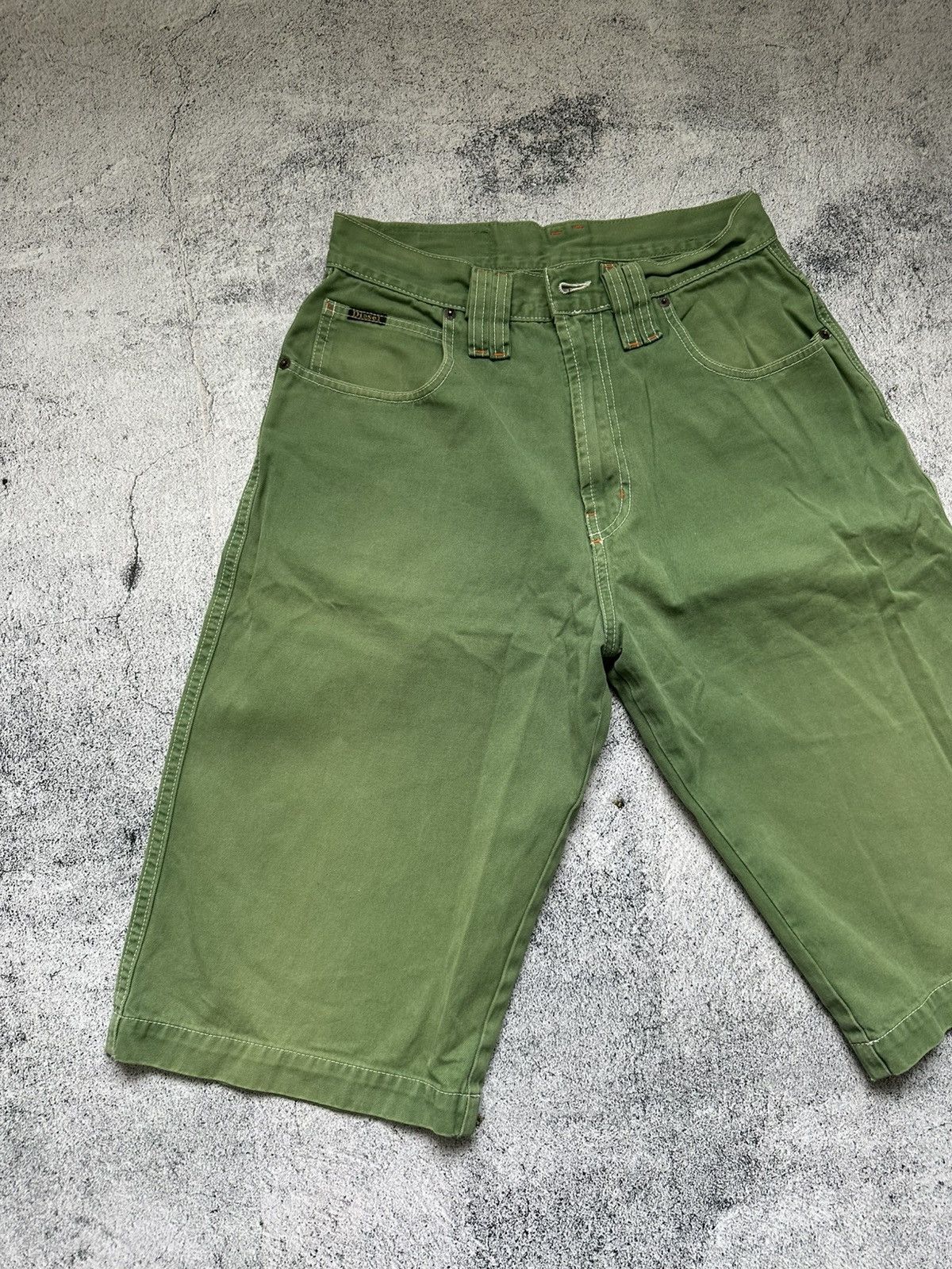Diesel Vintage Diesel Oversize Shorts Green Denim Y2K Size US 28 / EU 44 - 5 Thumbnail