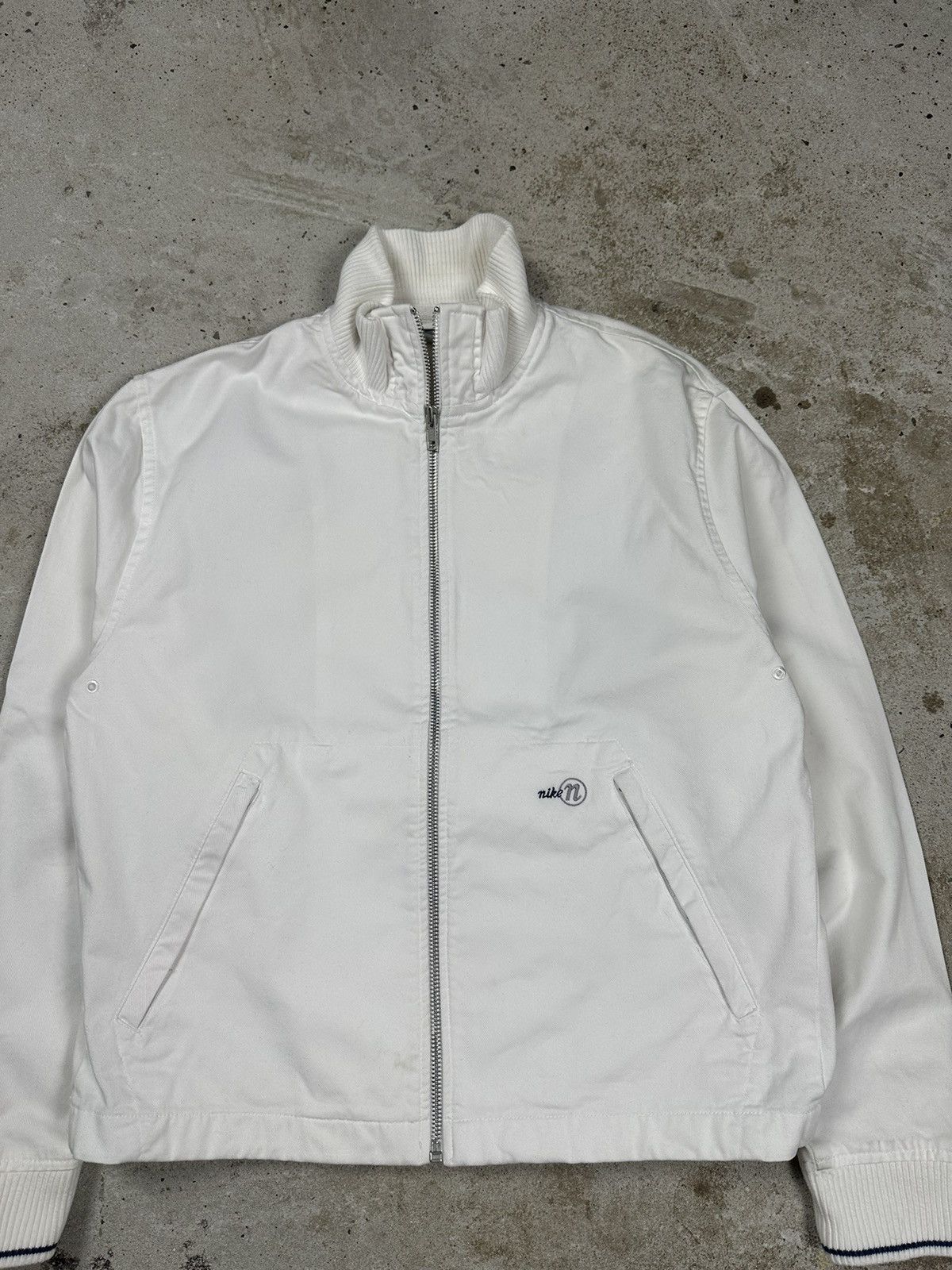 Nike × Vintage Vintage Y2K Nike White Cropped Light Jacket Harrington Style Size US S / EU 44-46 / 1 - 5 Thumbnail