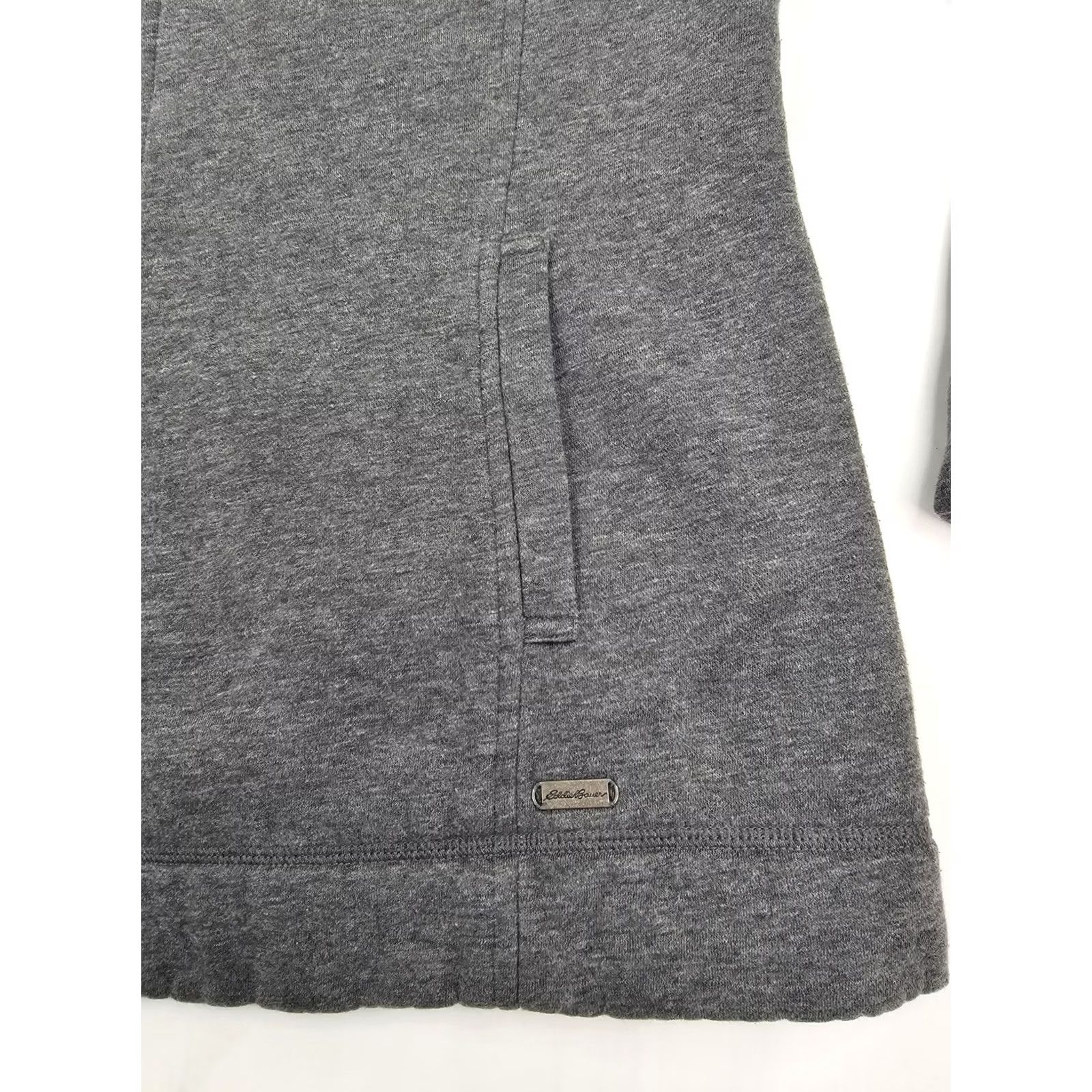 Eddie Bauer Eddie Bauer Hooded Sherpa Sweater Women XL Gray Quilted Shoulder Full Zip Hoodie Lined Pockets Size XL / US 12-14 / IT 48-50 - 3 Thumbnail