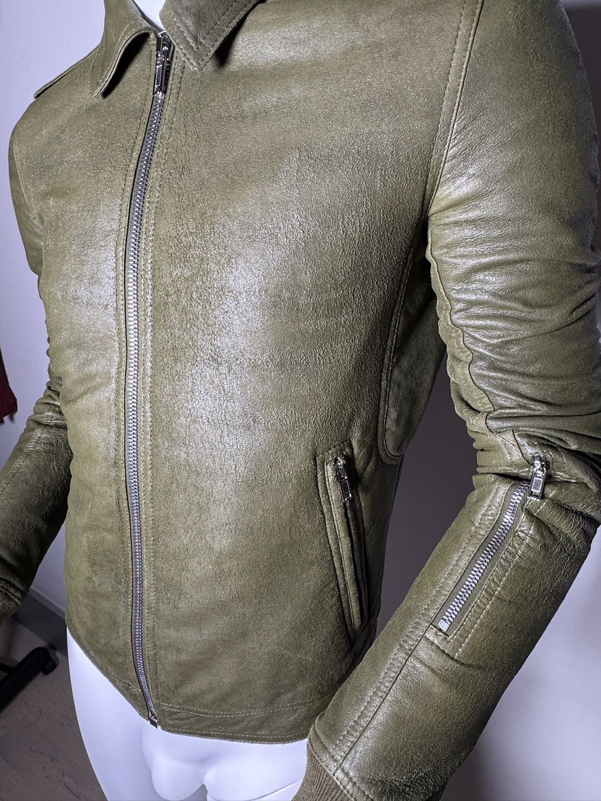 Rick Owens Rick Owens Dirty Green Leather Flight Jacket – FW18 Size US S / EU 44-46 / 1 - 7 Thumbnail