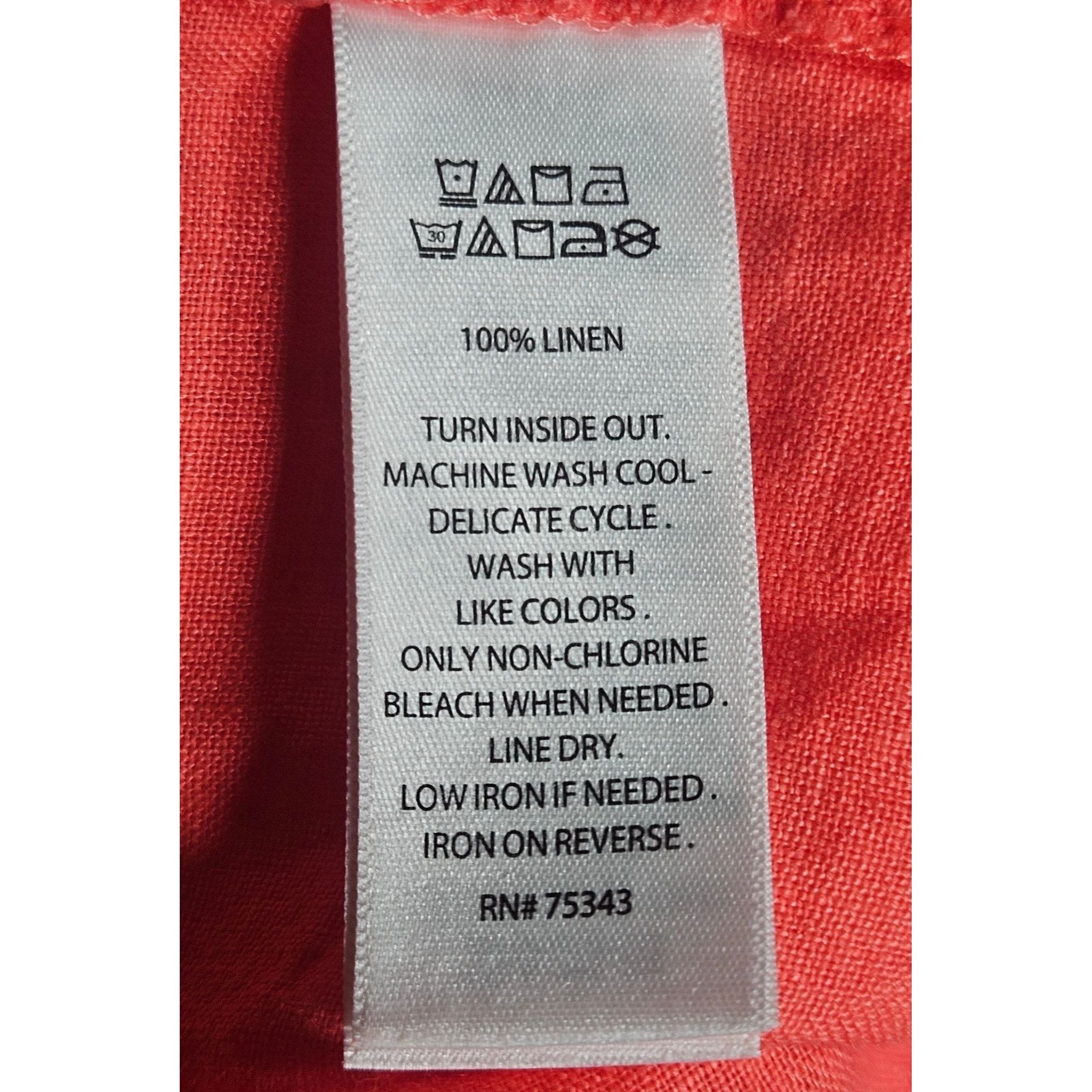 Other Jones & Co Women Coral Linen Jacket M Vacation Core Coastal Size L / US 10 / IT 46 - 5 Thumbnail