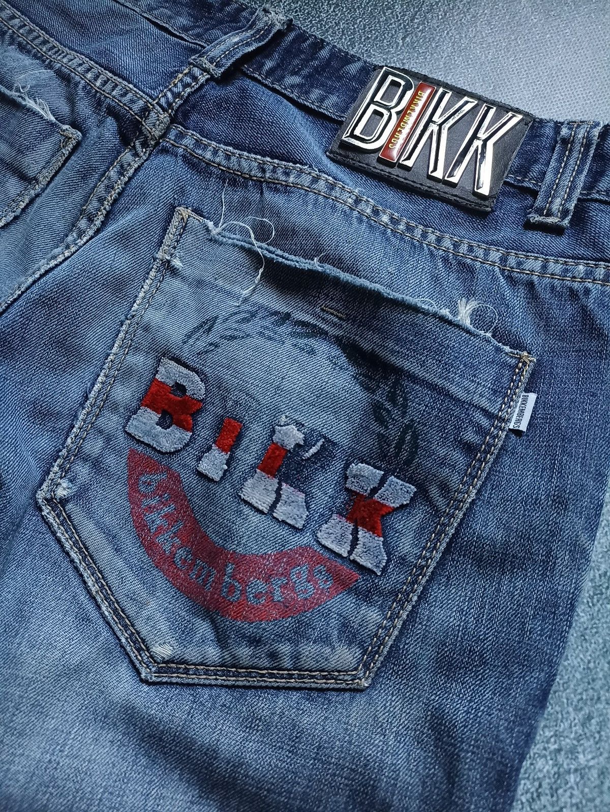 Dirk Bikkembergs Vintage Dirk Bikkembergs Y2K Denim Distressed Jeans Size 33 Size US 33 - 6 Thumbnail