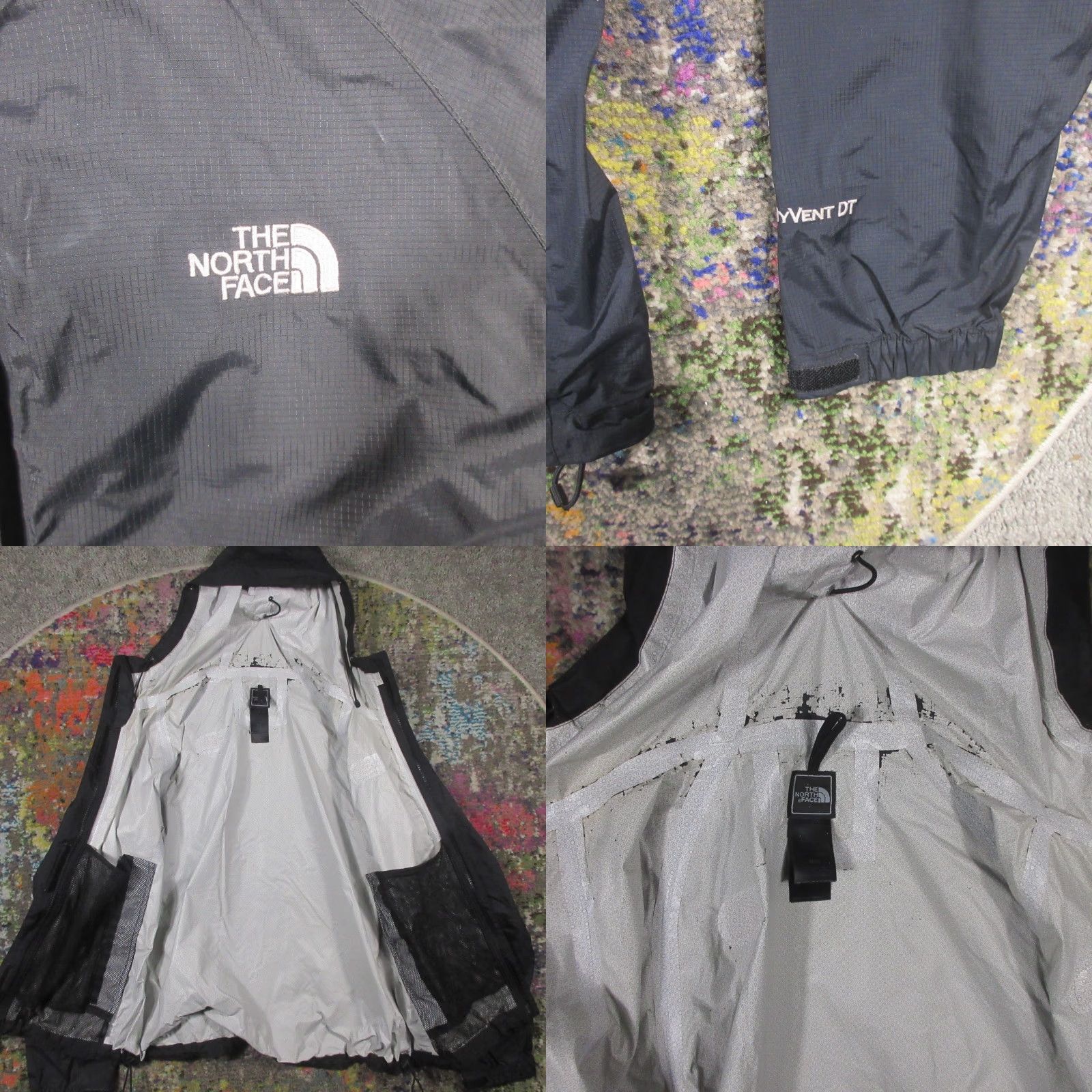 The North Face VINTAGE is not applicable; The North Face DryVent Rain Jacket Women M Black Hooded Sealed Waterproof Lightweight Mid-Length Logo Pockets Zip Size M / US 6-8 / IT 42-44 - 8 Thumbnail