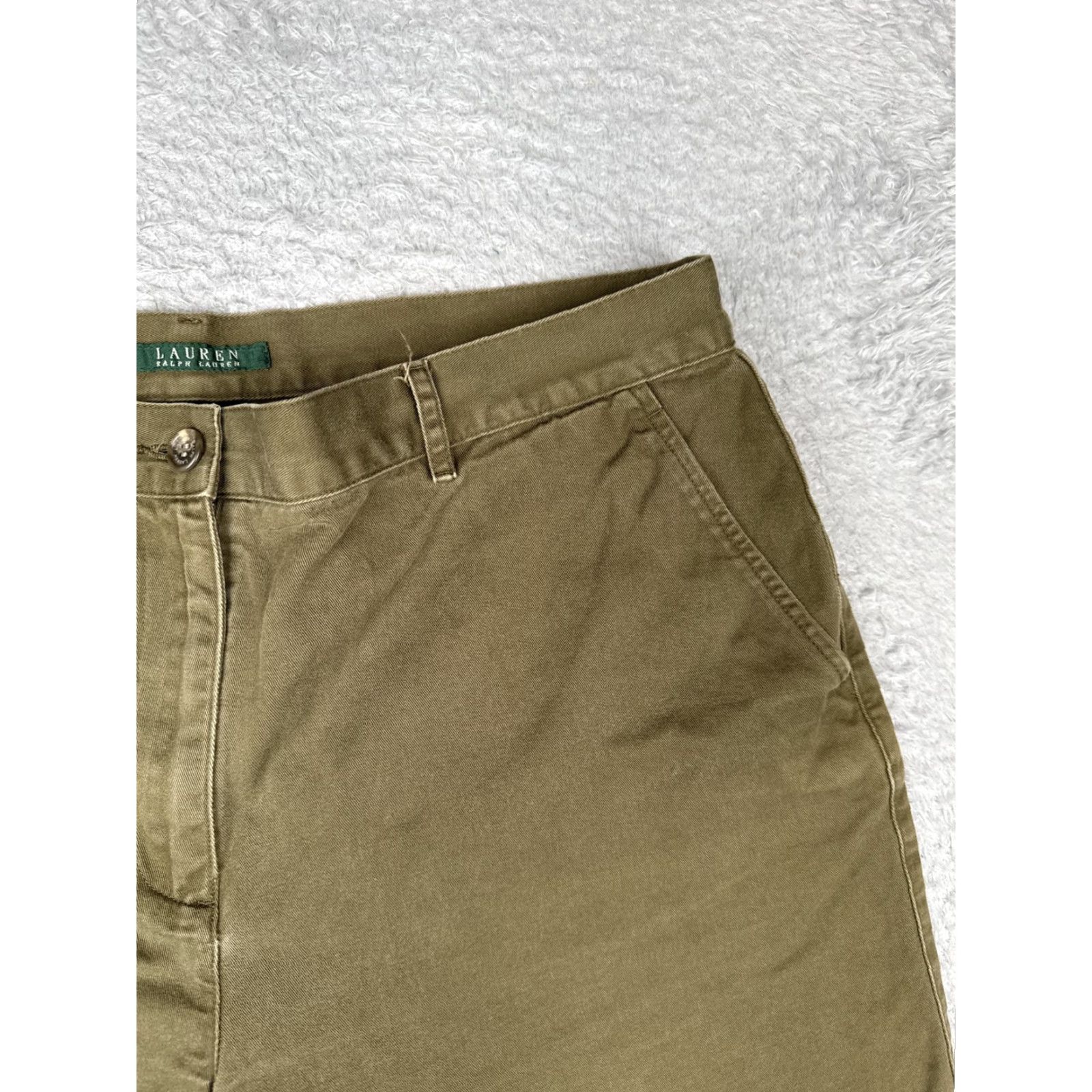 Ralph Lauren VINTAGE Lauren Ralph Lauren Shorts Womens 16 Green Khaki Chino Cotton Walking Casual Shirt Mens Girls? Size 38" / US 16 / IT 52 - 5 Thumbnail