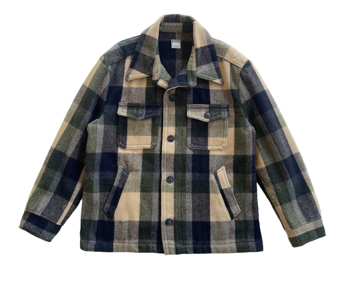 United Colors Of Benetton UCOB Checkered Heavy Jacket Size US M / EU 48-50 / 2 - 2 Thumbnail