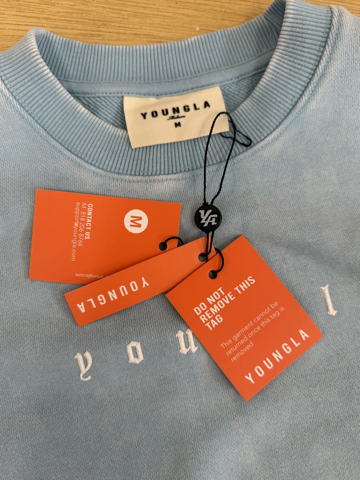 YoungLA YOUNGLA LOVESET CREWNECK SKY BLUE WASH SIZE M BRAND NEW Size US M / EU 48-50 / 2 - 3 Thumbnail