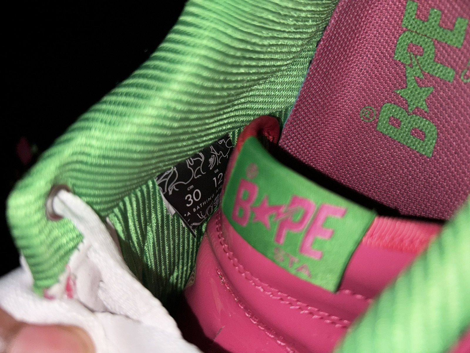 Bape Bapesta #1 M1 ‘Pink’ Size US 12 / EU 45 - 6 Thumbnail