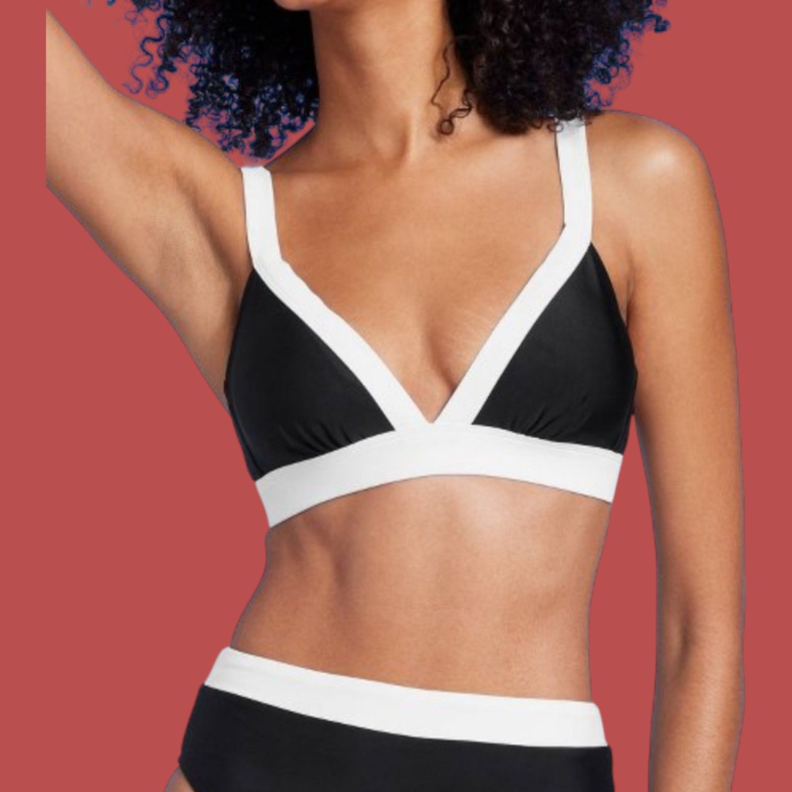 Other Shade & Shore - Women's Wide Band Triangle Bikini Top -Black Size ONE SIZE - 1 Thumbnail