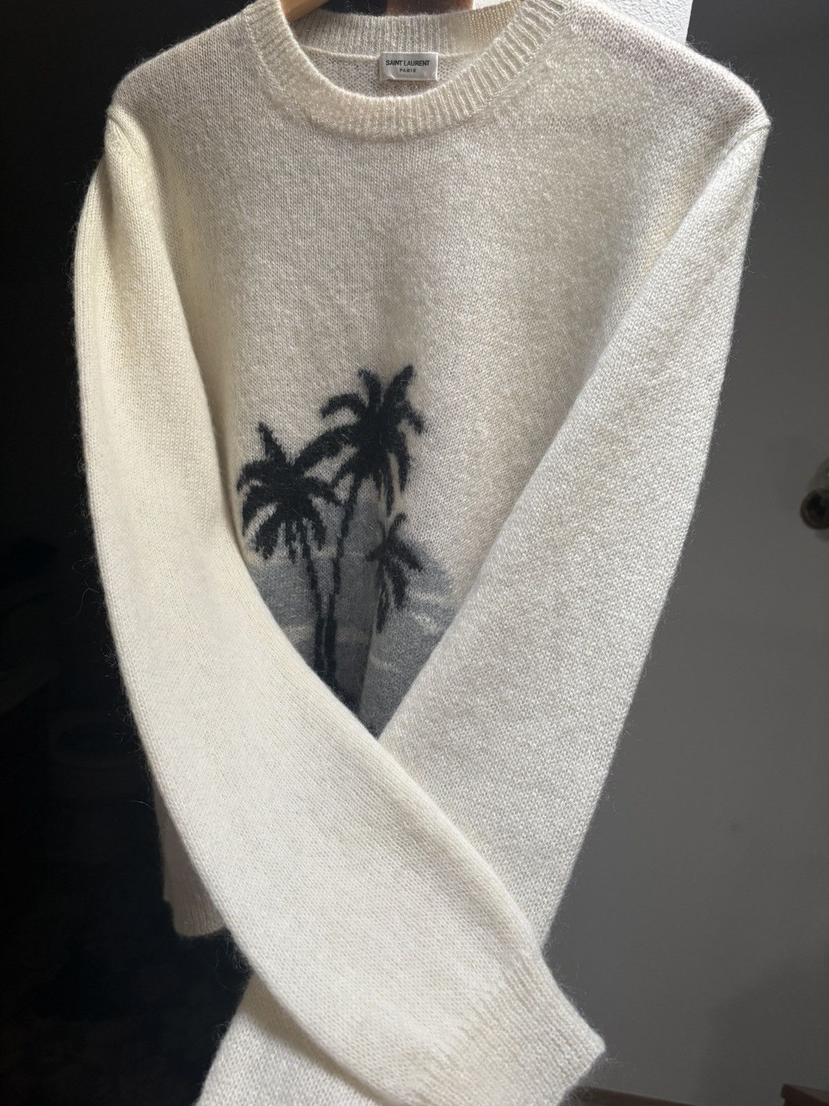 Saint Laurent Paris SS16 Saint Laurent palm tree mohair wool sweater Size US L / EU 52-54 / 3 - 5 Thumbnail