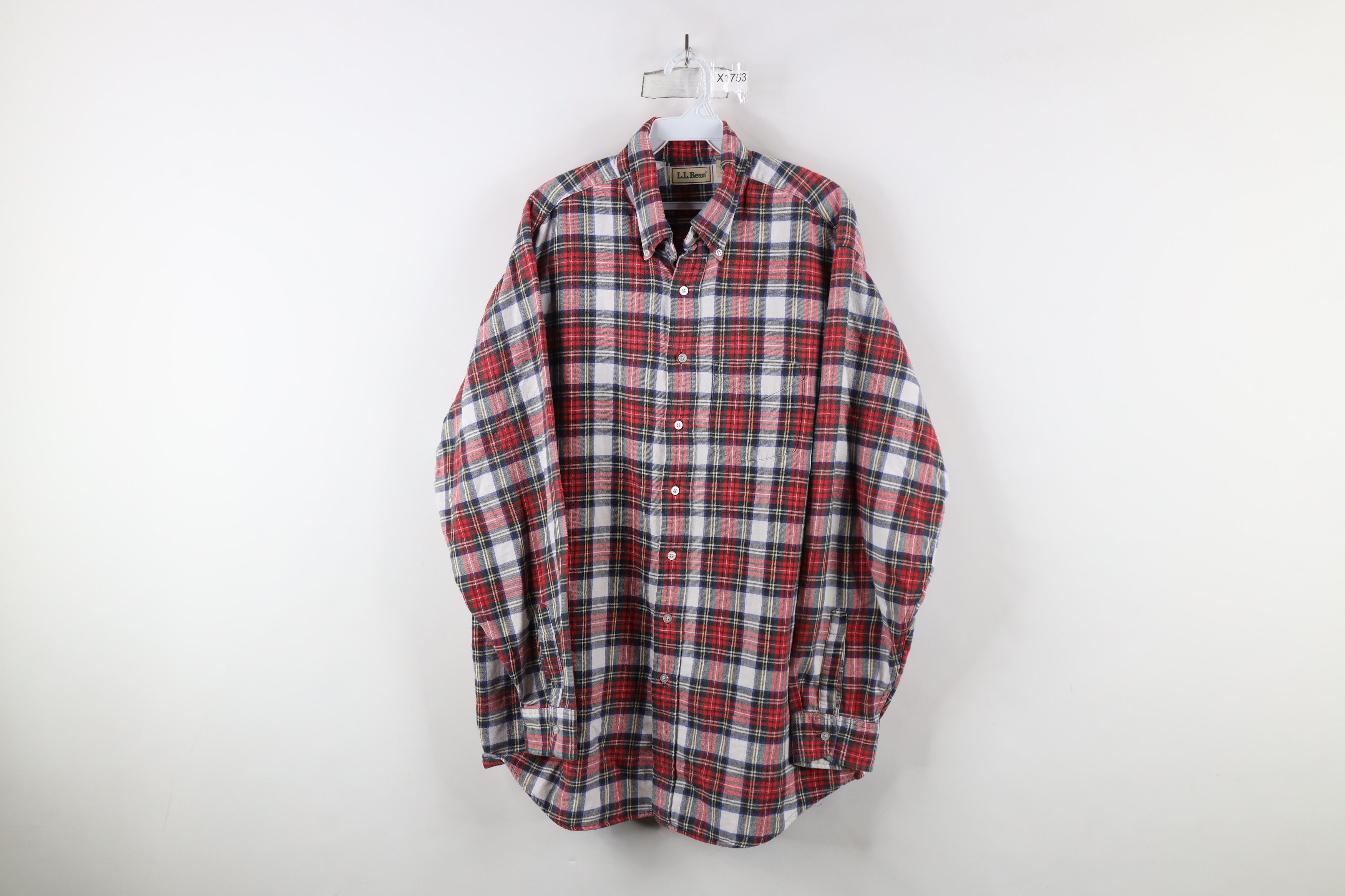 L.L. Bean × Vintage Vintage 90s LL Bean Flannel Collared Button Down Shirt Plaid Size US XL / EU 56 / 4 - 1 Thumbnail