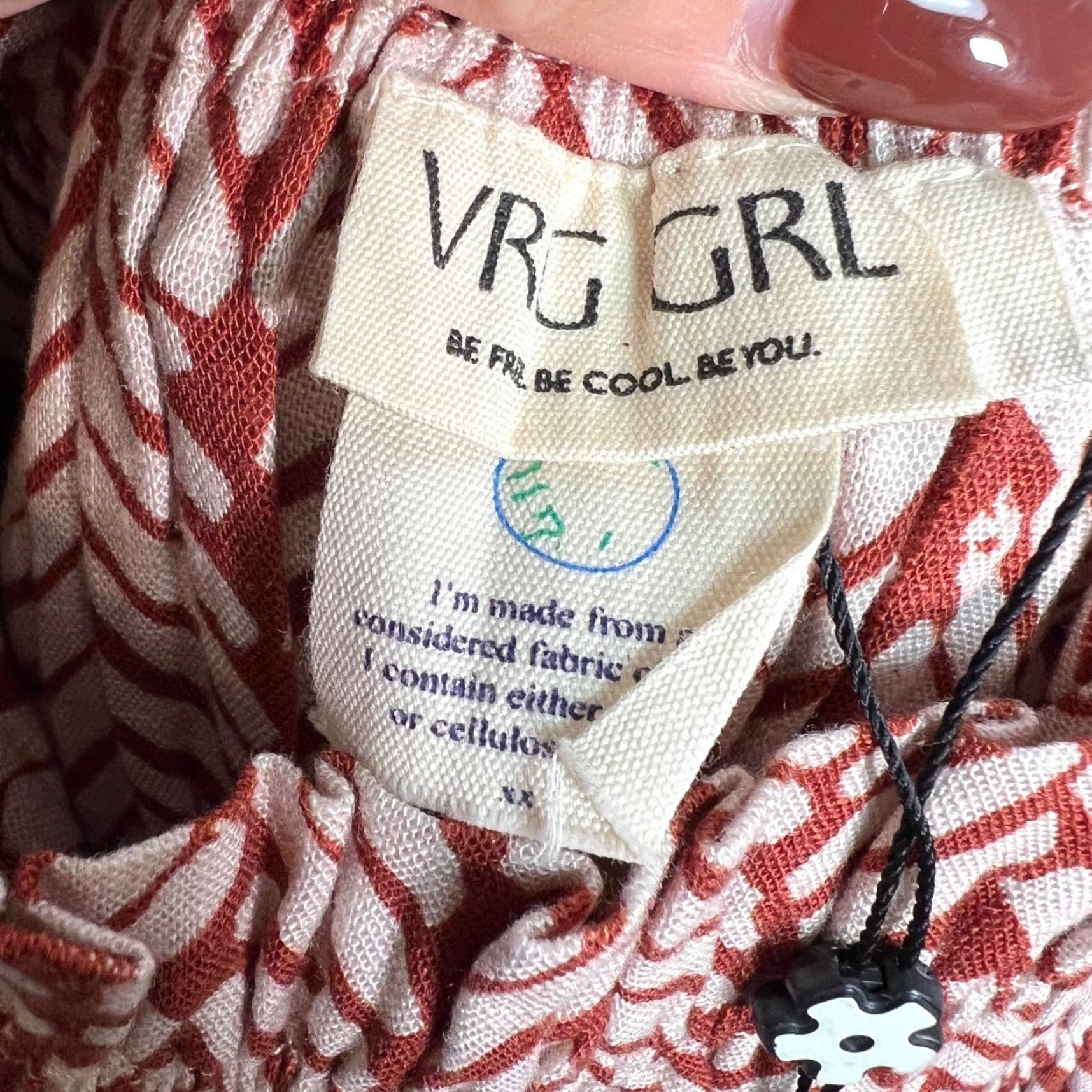 Vintage VRG GRL Womens Dress Mini Party/Cocktail Sleeveless Strapless Red Short 8 Cotton/Linen Blend Chevron Size M / US 6-8 / IT 42-44 - 3 Thumbnail