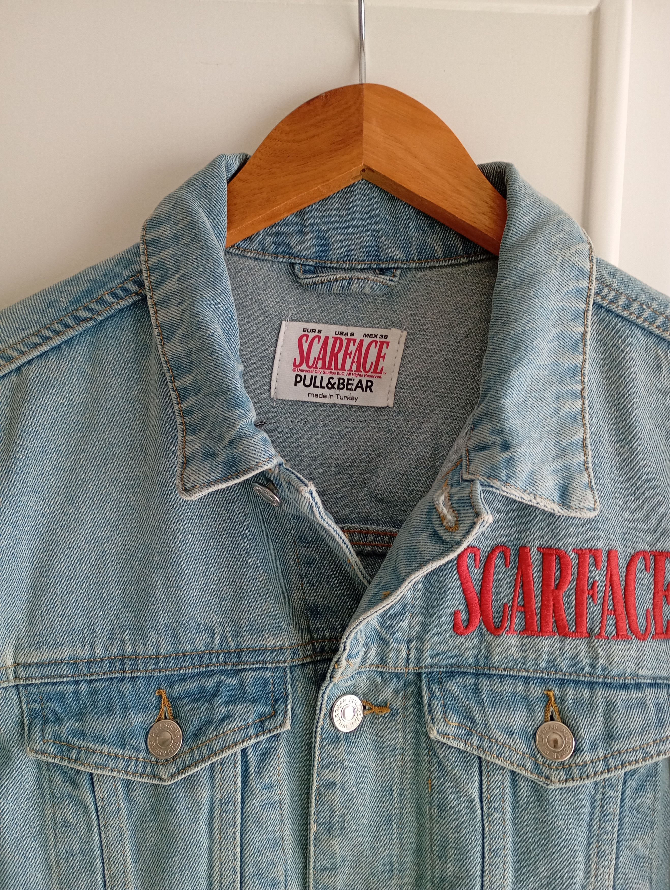 Vintage Scarface Tony Montana alpacino Vintage Denim Jacket Size US S / EU 44-46 / 1 - 6 Thumbnail