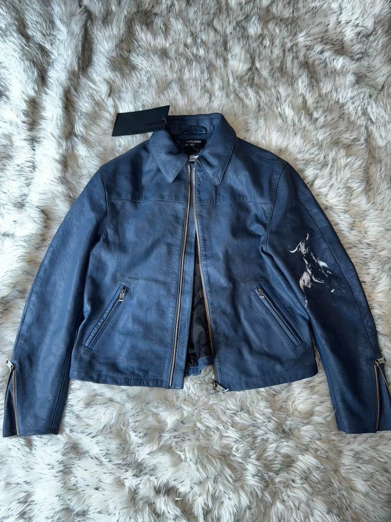 Enfants Riches Deprimes Blue Bull Leather Jacket for Men-2506 Size US L / EU 52-54 / 3 - 1 Thumbnail