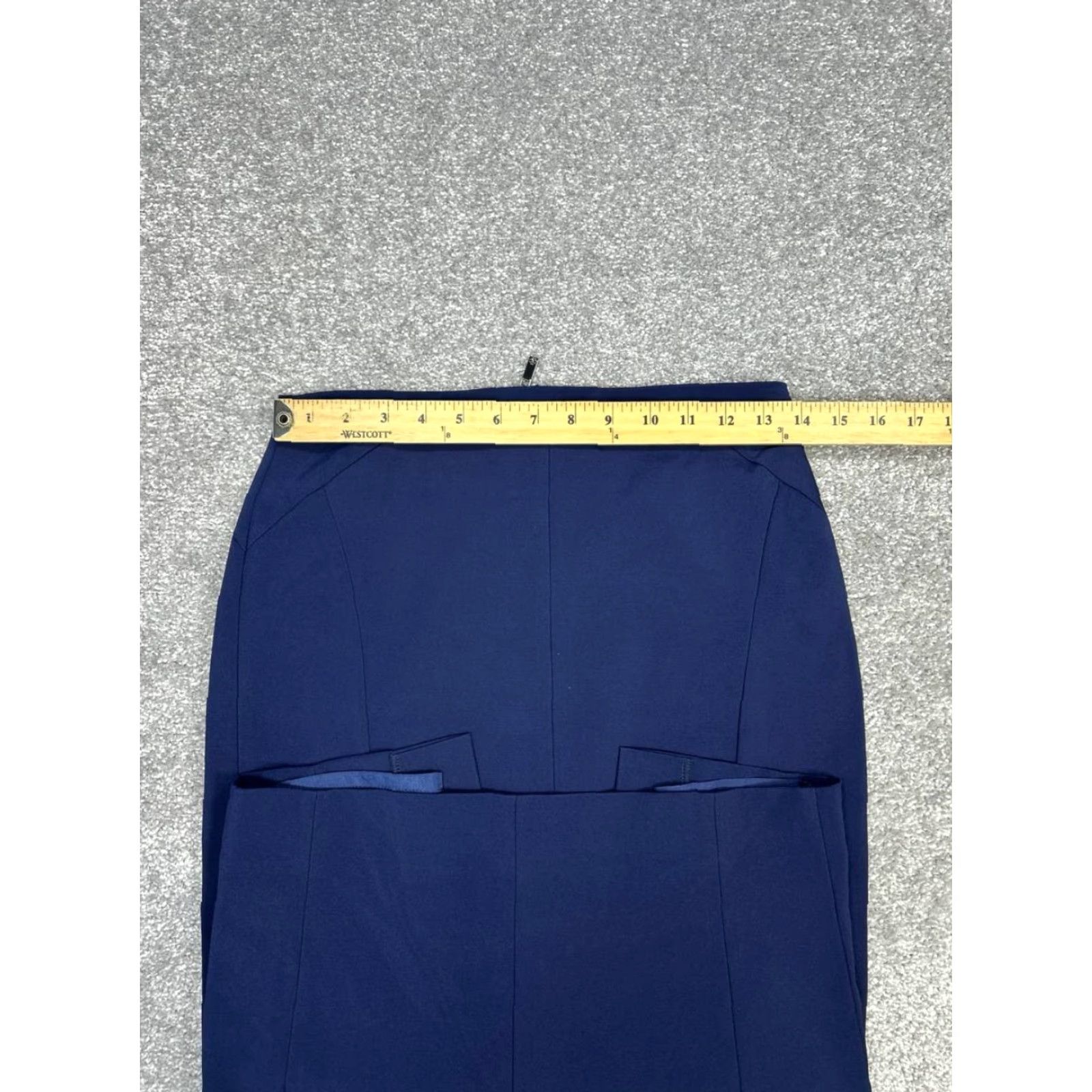 Vintage VINTAGE LK Bennett London SK Klaudia Pencil Skirt Womens 8 Blue Front Slit Back Zip Size 30" / US 8 / IT 44 - 4 Thumbnail