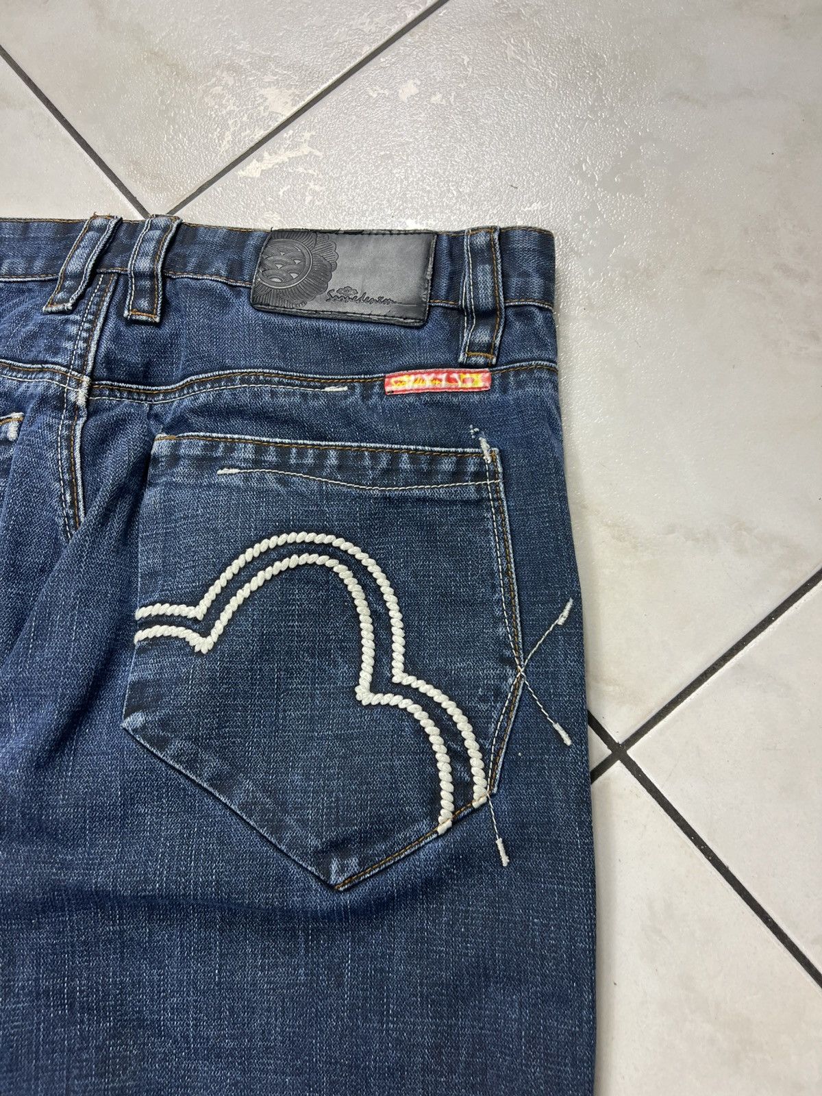 Evisu Vintage Soone denim distressed y2k selvedge jeans navy japan Size US 32 / EU 48 - 17 Thumbnail