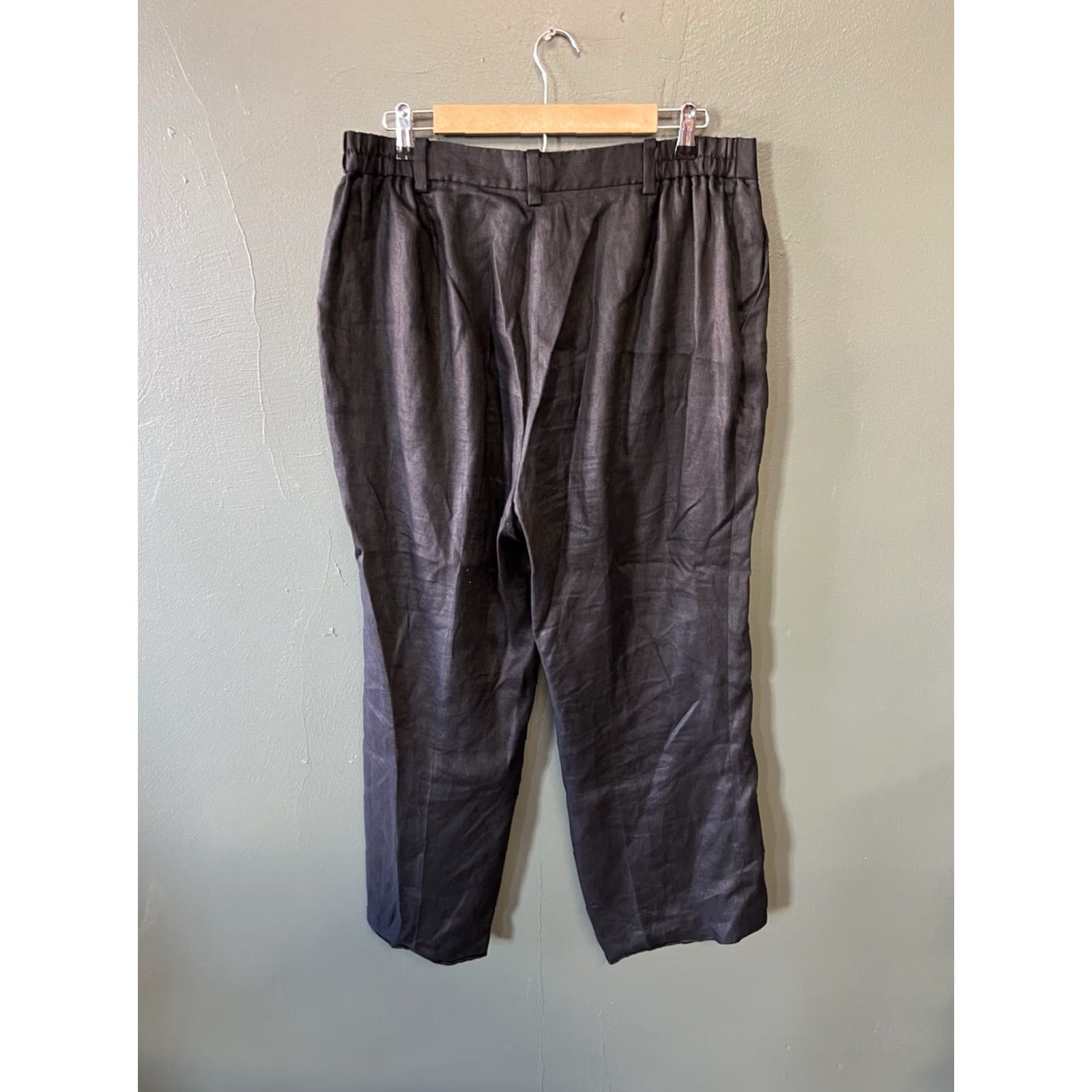 Ralph Lauren Lauren Ralph Lauren Womens Black Linen Work Business Pants 16W Size 38" / US 16 / IT 52 - 2 Thumbnail