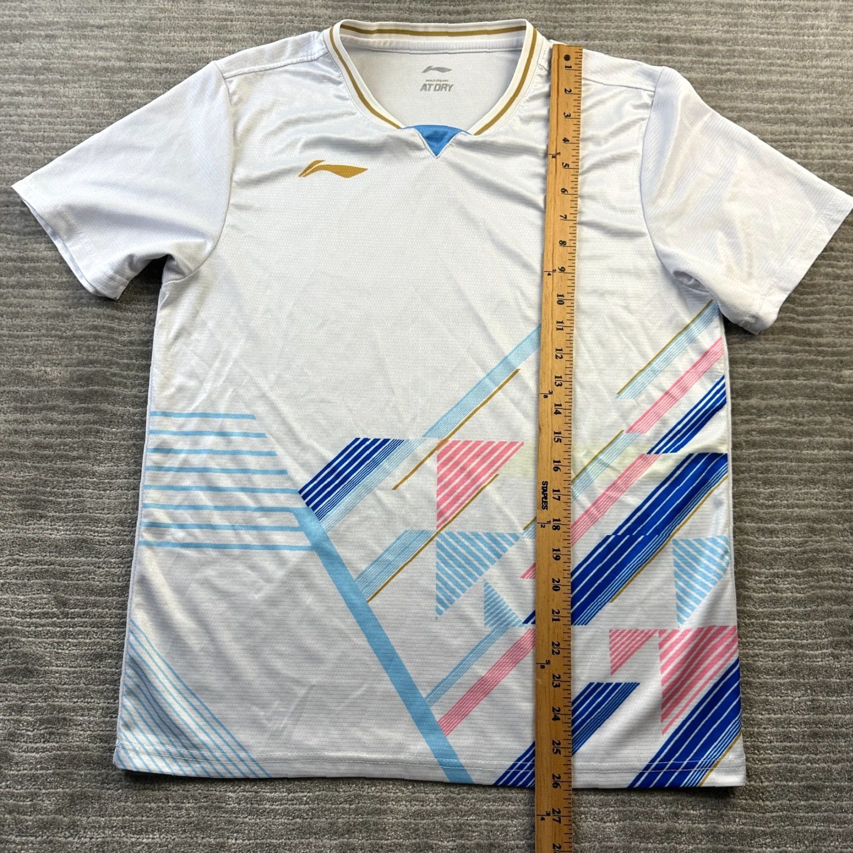 Li-Ning Li-Ning Shirt Mens Large White Badminton Tennis Performance Shirt Size US L / EU 52-54 / 3 - 8 Thumbnail