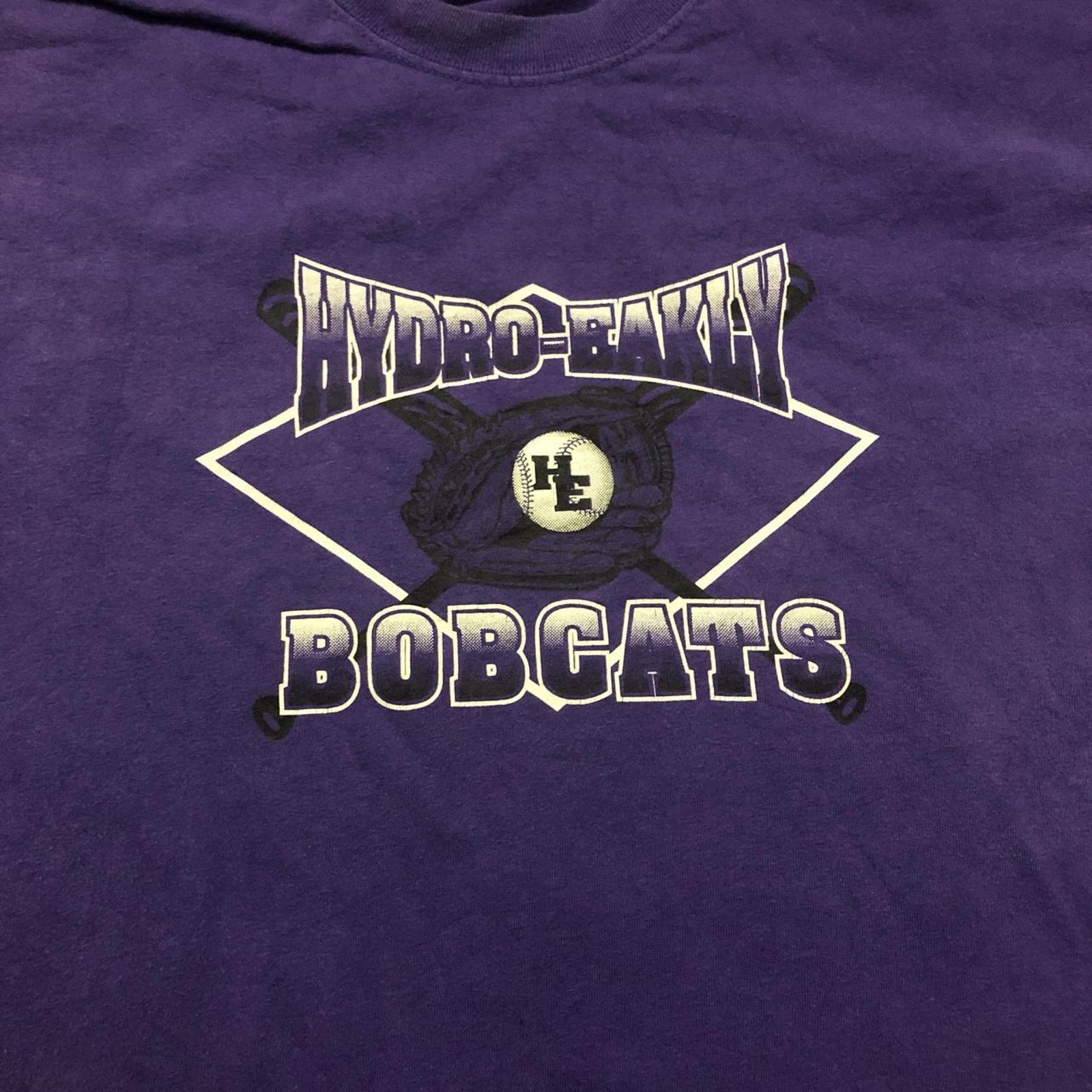 Hanes Men’s Purple ‘Hydro-Eakly Bobcats’ Baseball Graphic Tee Size US XL / EU 56 / 4 - 4 Thumbnail