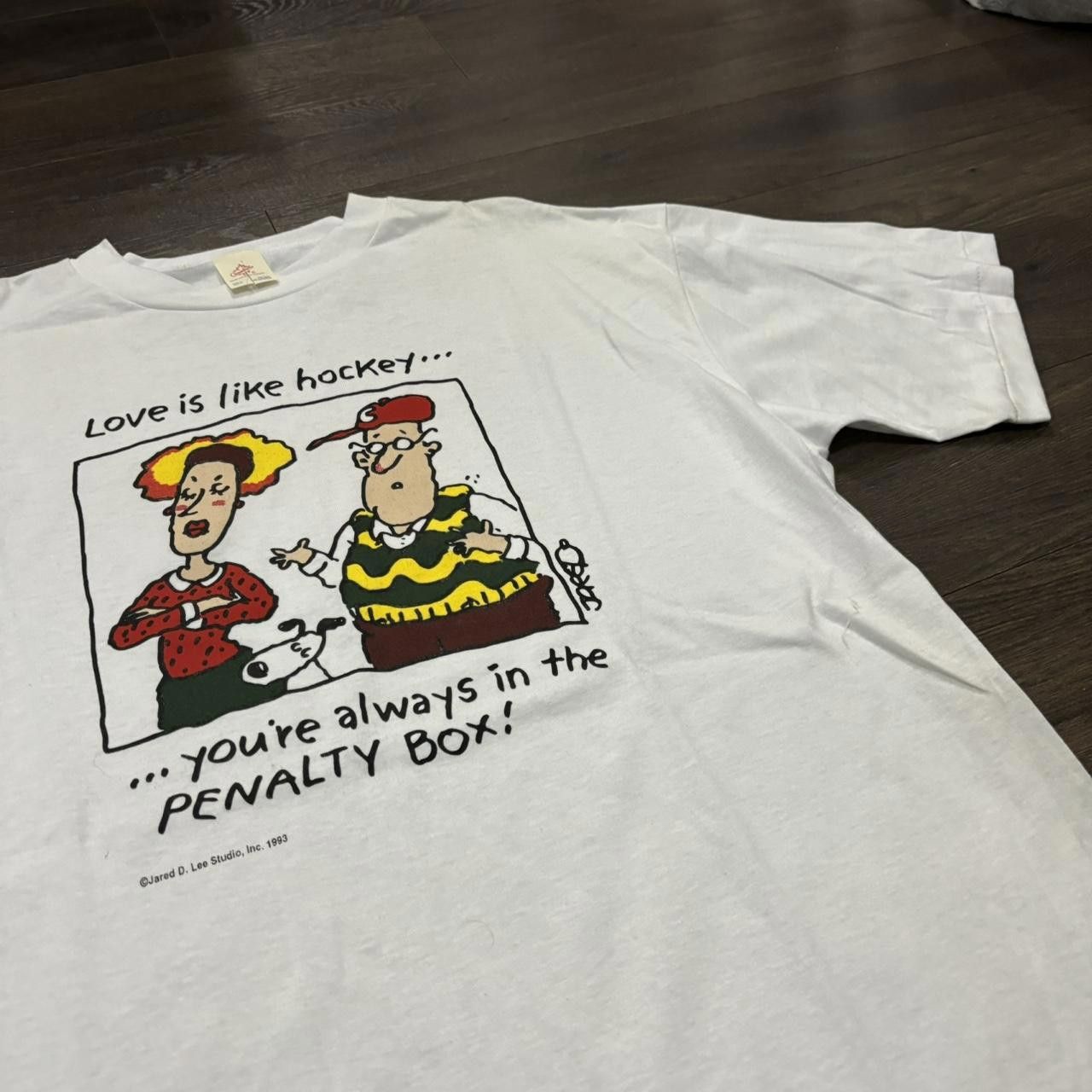 Designer vintage love is like hockey always in penalty box t shirt Size US XXL / EU 58 / 5 - 1 Thumbnail