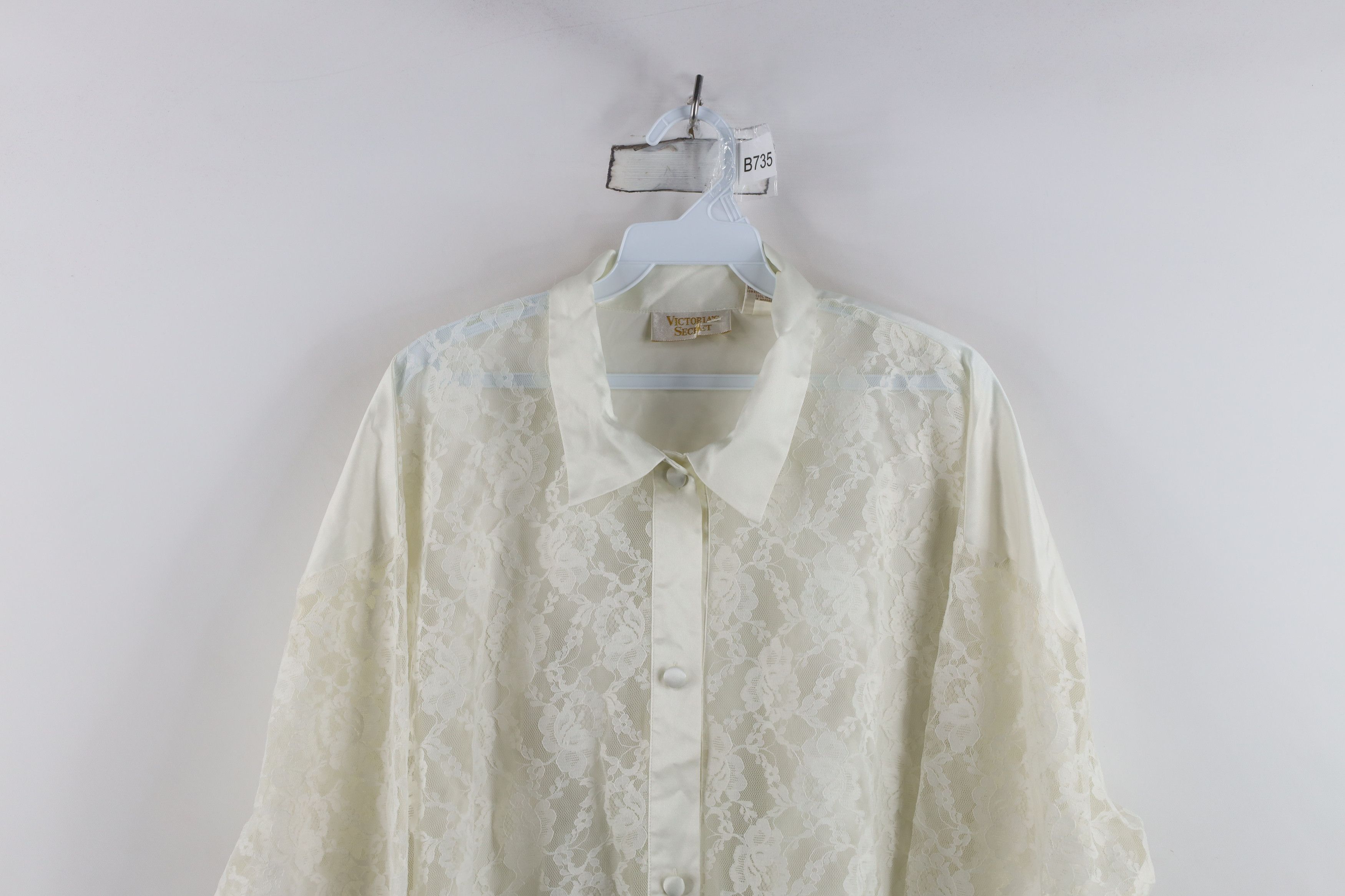 Victoria's Secret Vintage 90s Victoria's Secret Lace Button Night Sleep Shirt Size M / US 6-8 / IT 42-44 - 2 Thumbnail