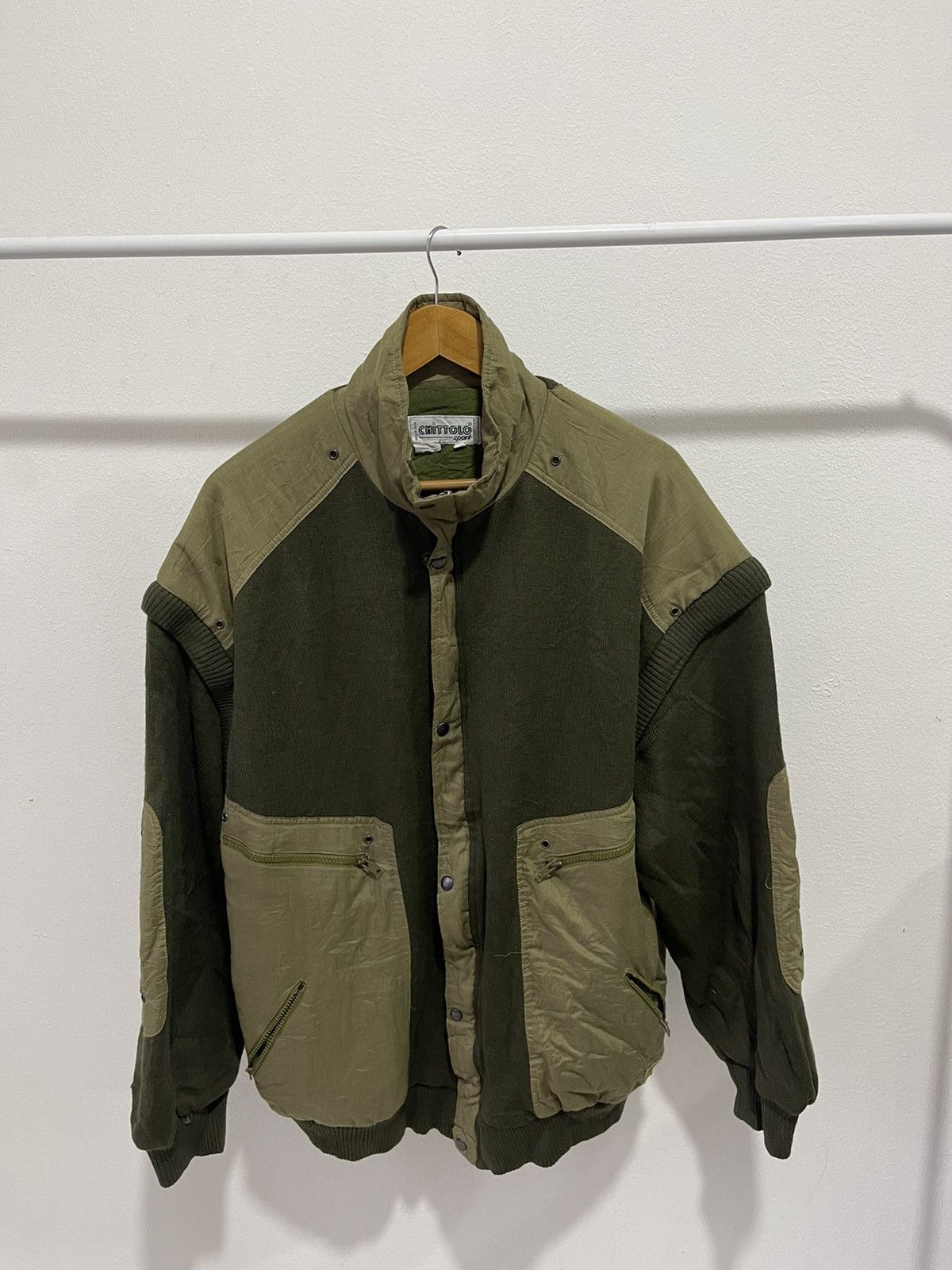 Aran Isles Knitwear × Vintage 80s Chittolo Sport Army Style Jacket Size US XL / EU 56 / 4 - 1 Thumbnail