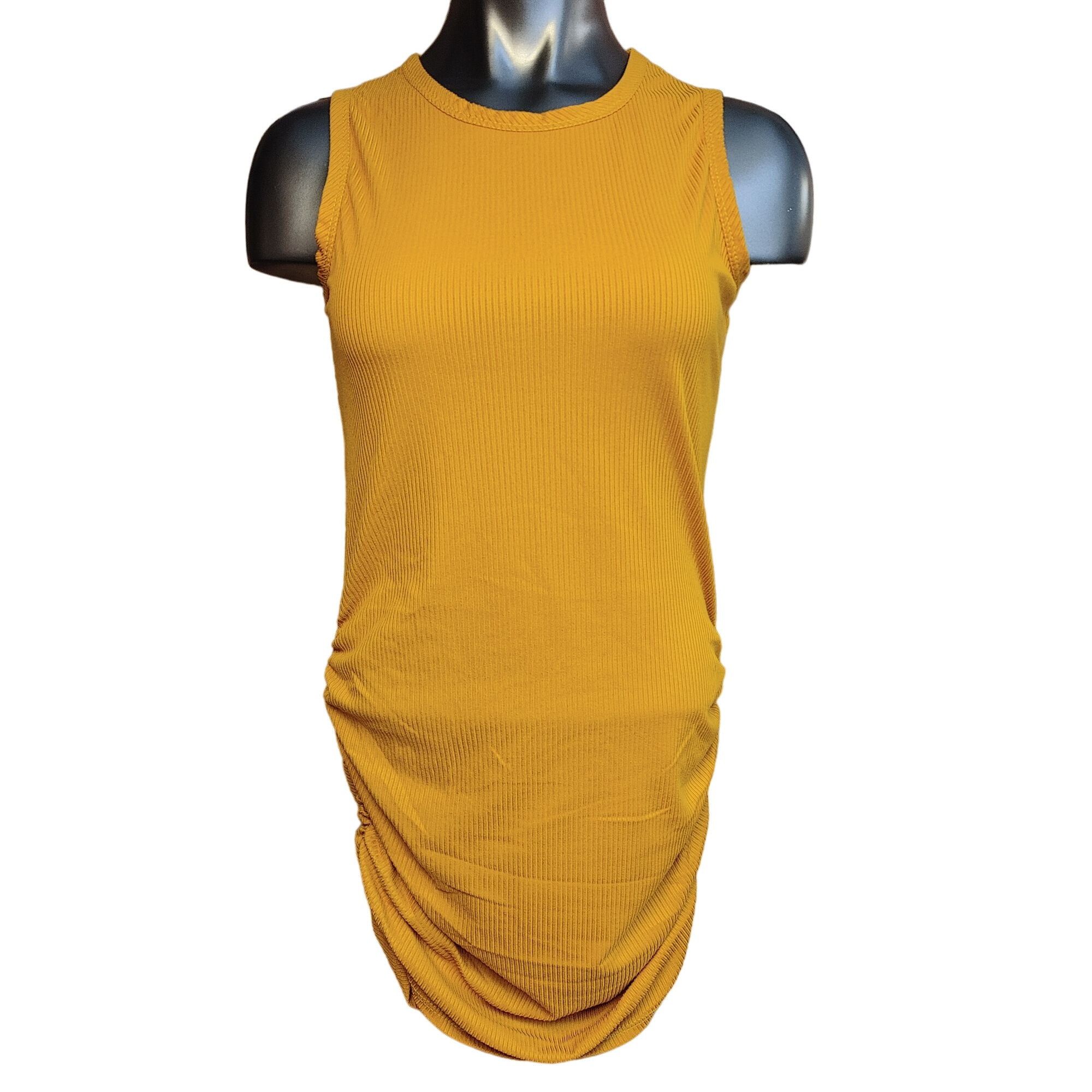 Other Forever Rose Couture Women's Yellow Ribbed Knit Sleeveless B Size L / US 10 / IT 46 - 1 Thumbnail