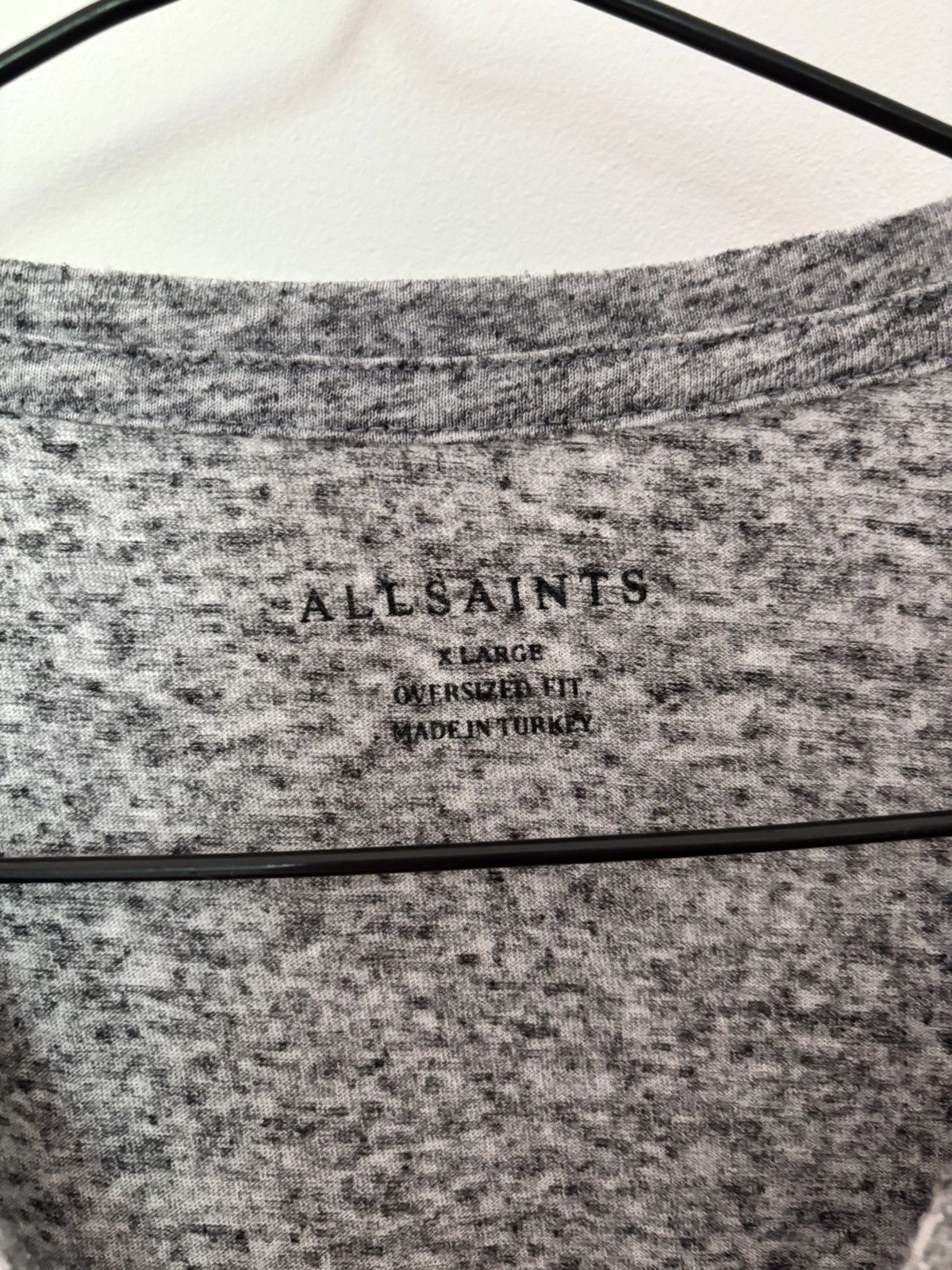 Allsaints AllSaints Oversized Grey Marl Minimalist T-Shirt Size US XL / EU 56 / 4 - 2 Thumbnail