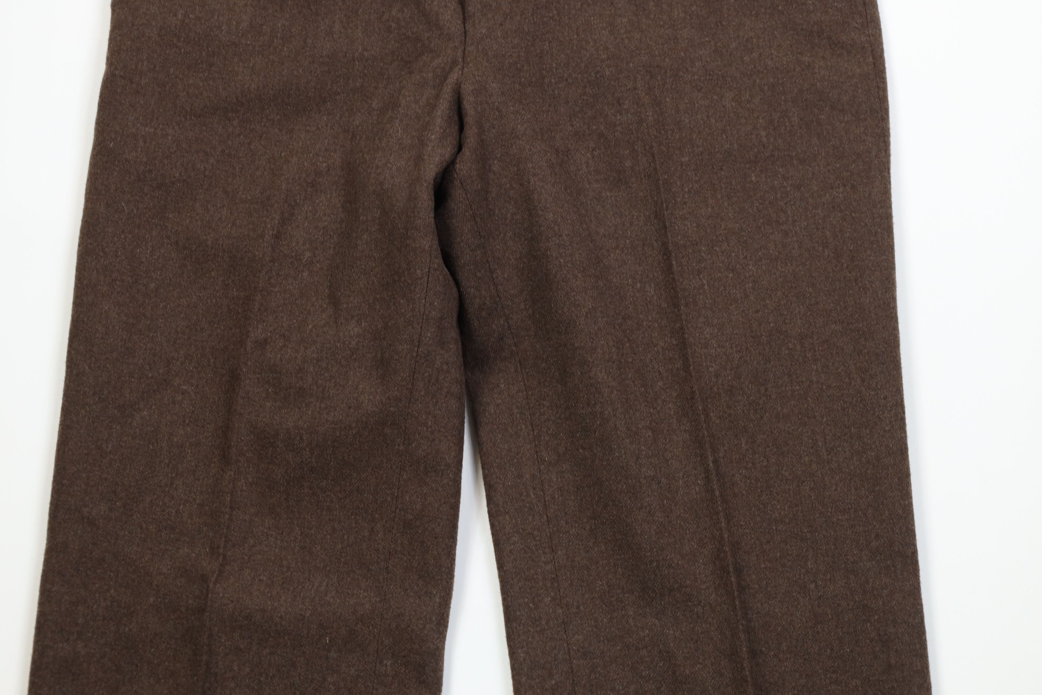 Vintage Vintage 70s Streetwear Wool Wide Leg Chino Pants Brown USA Size US 34 / EU 50 - 3 Thumbnail