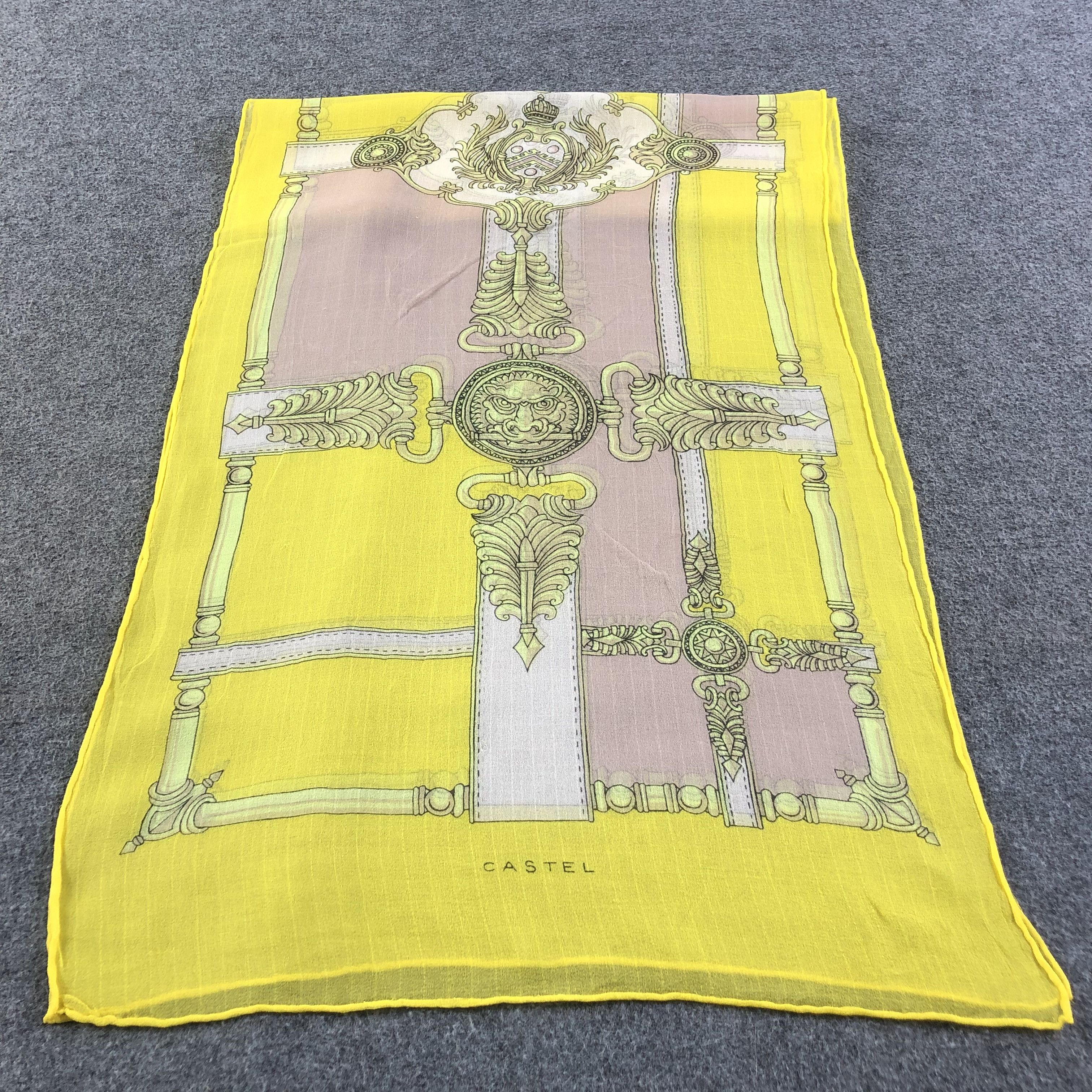 Vintage Castel Luxury Silk Stole Silk Scarf M835 Size ONE SIZE - 6 Thumbnail