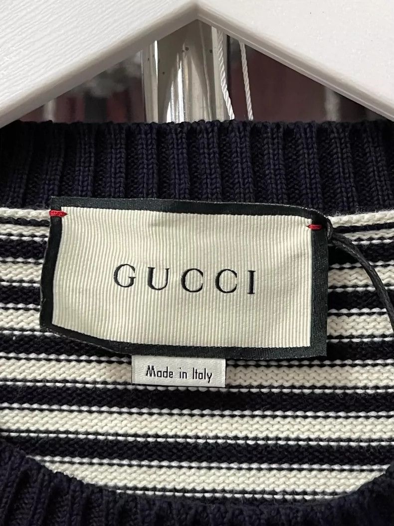 Gucci Gucci Logo Knit Sweater with Stripes-2505 Size L / US 10 / IT 46 - 5 Thumbnail