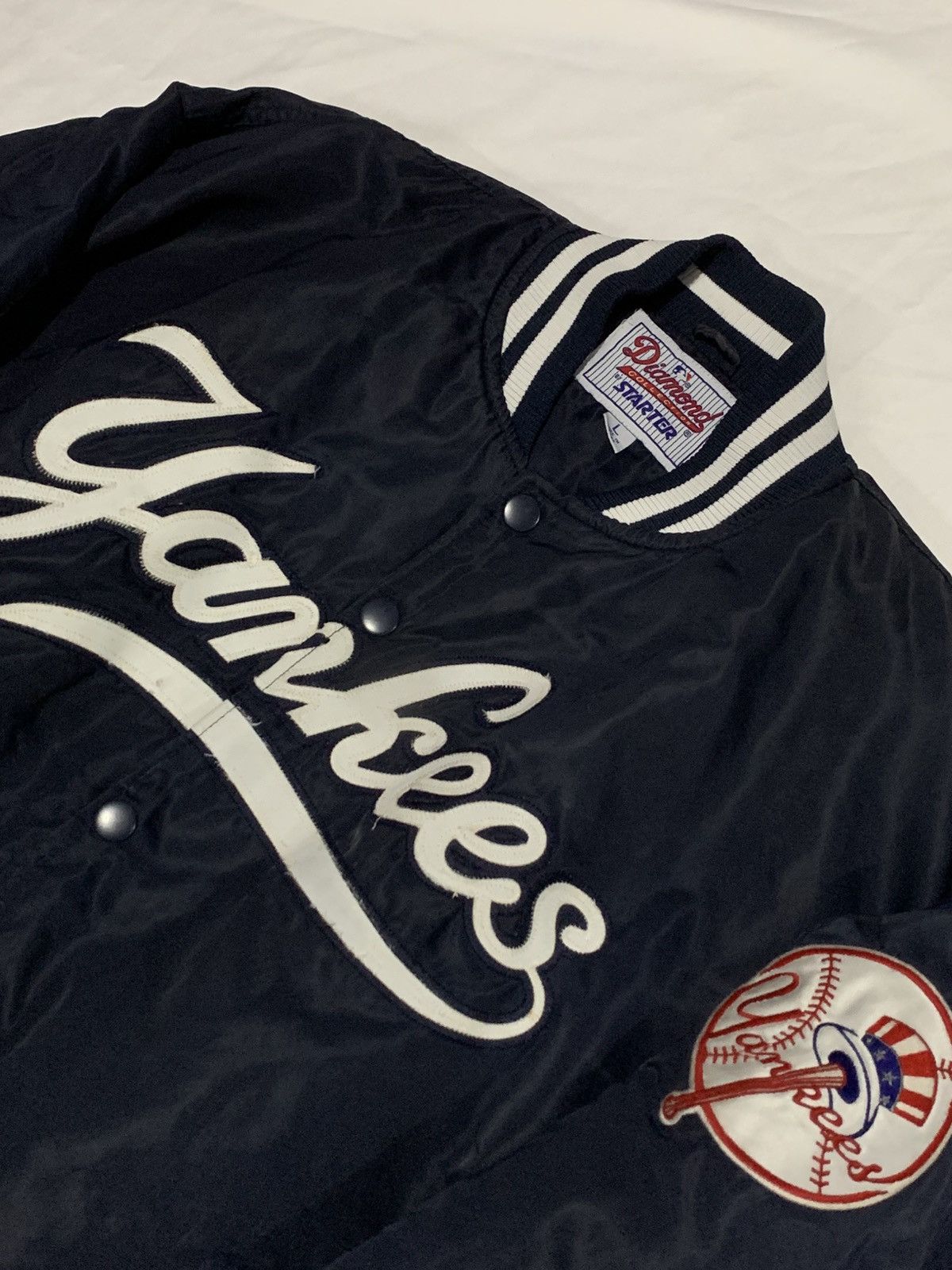 Starter × Vintage Vintage 90's New York Yankees Diamond Collection Satin Size US L / EU 52-54 / 3 - 3 Thumbnail