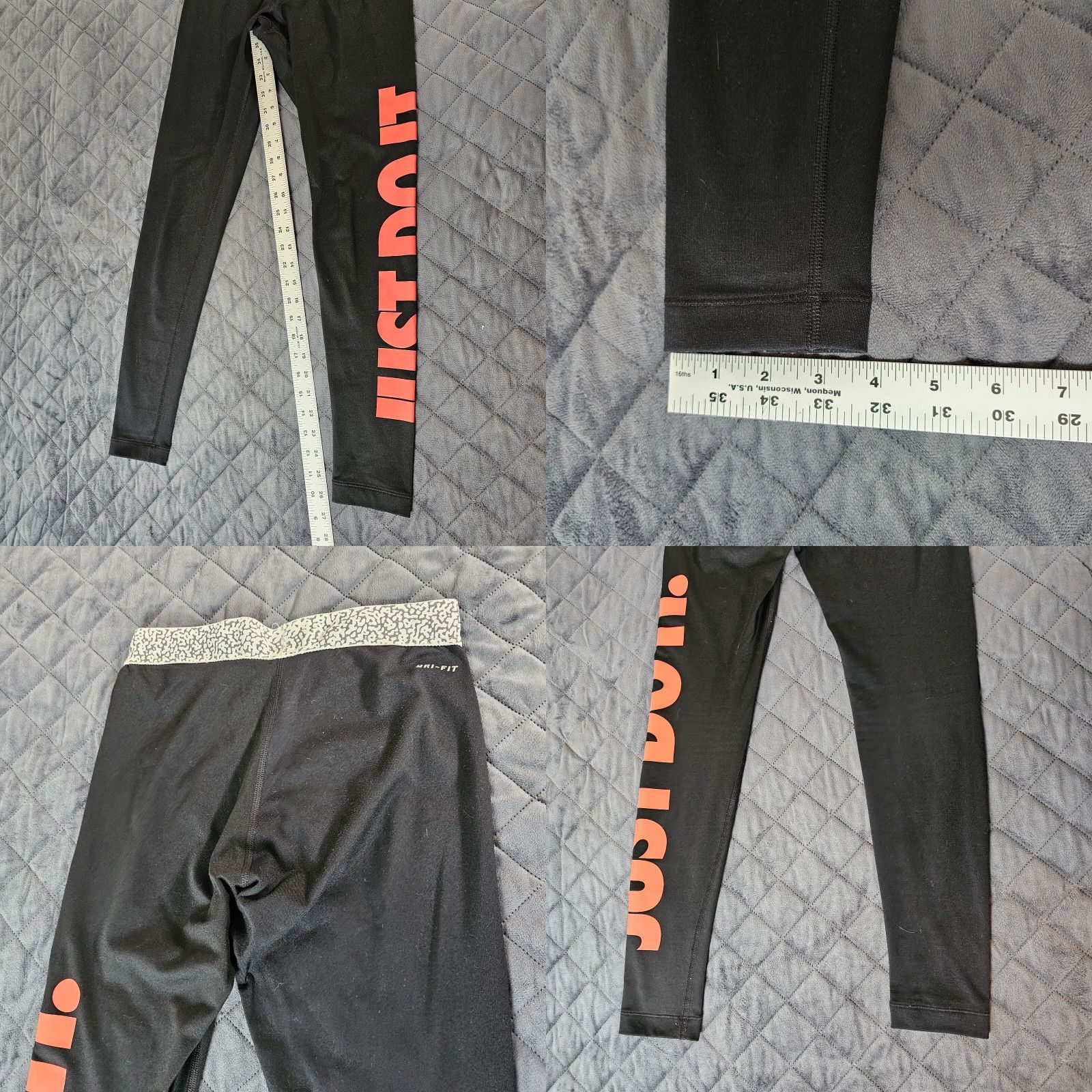 Nike Nike Pro Ankle Leggings XS Black Leopard w/ Pink Letters Training Waist Athletic Size 26" / US 2 / IT 38 - 8 Thumbnail