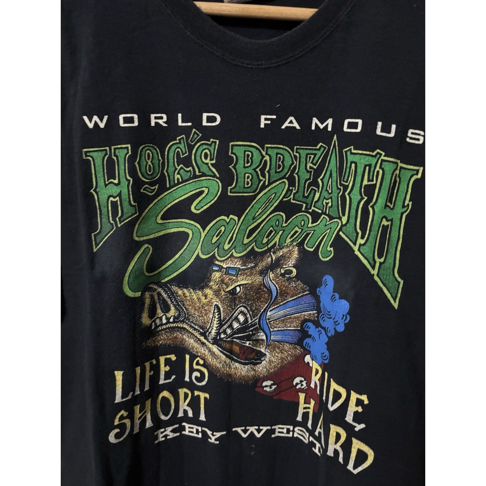 Vintage Hogs Breath Saloon T XL Black Key West Life Is Short Ride Size US XL / EU 56 / 4 - 7 Thumbnail