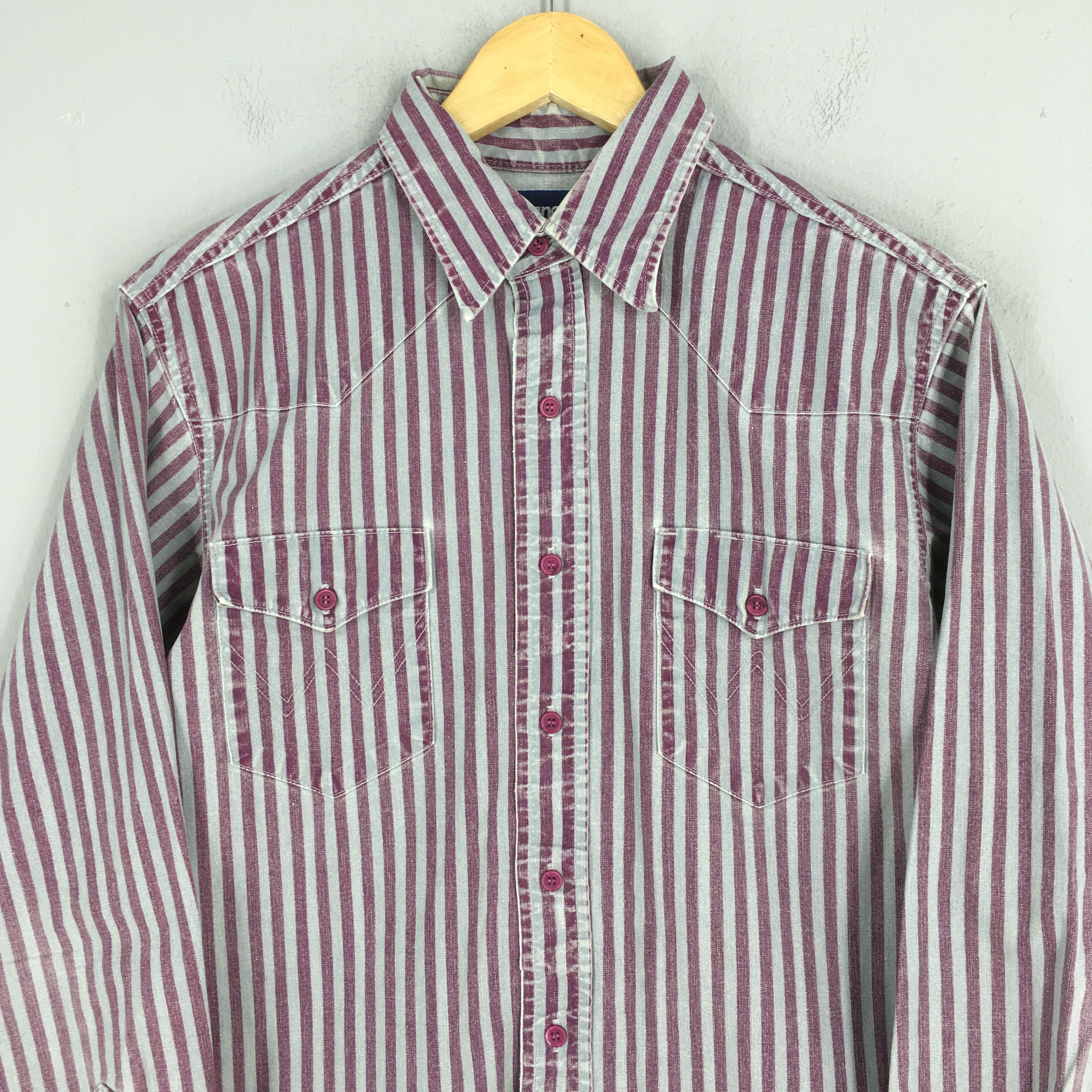 Wrangler Vintage Wrangler Vertical Striped Western Shirt Medium Size US M / EU 48-50 / 2 - 2 Thumbnail
