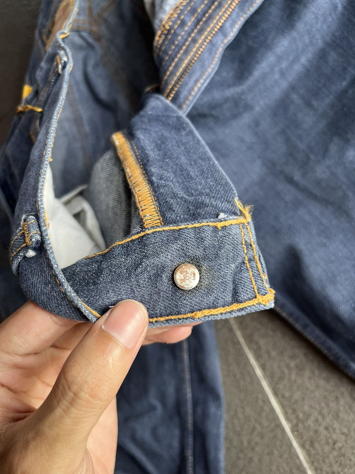 Levi's 🔥Rare Vtg 70s Levis 646 Big E Orange Tab Bottom Bell Flare Size US 33 - 14 Thumbnail