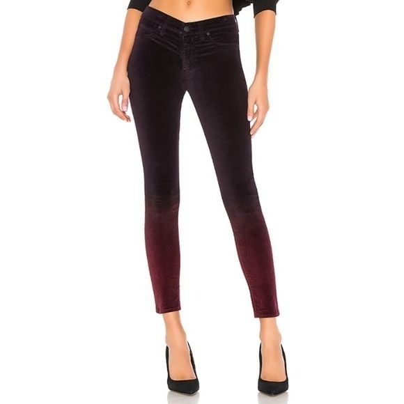 Hudson Hudson Nico Velvet Mid Rise Ankle Super Skinny Size 25" / US 0 / IT 36 - 1 Thumbnail