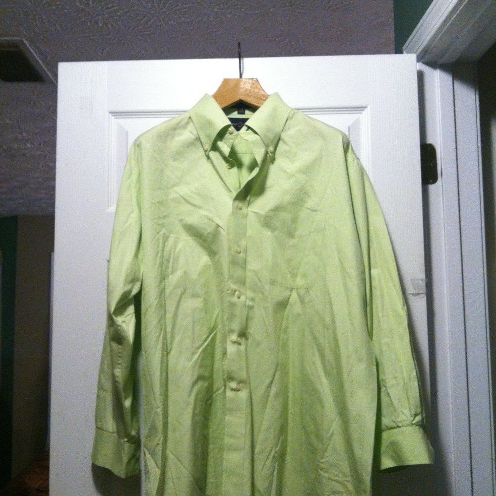 Tommy Hilfiger TOMMY HILFIGER MEN'S LIME GREEN COTTON DRESS SHIRT 17/32-33 Size US XL / EU 56 / 4 - 2 Thumbnail