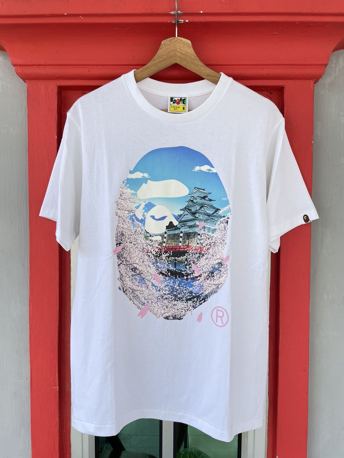 image of Bape Sakura Tshirt in White, Men's (Size Medium)