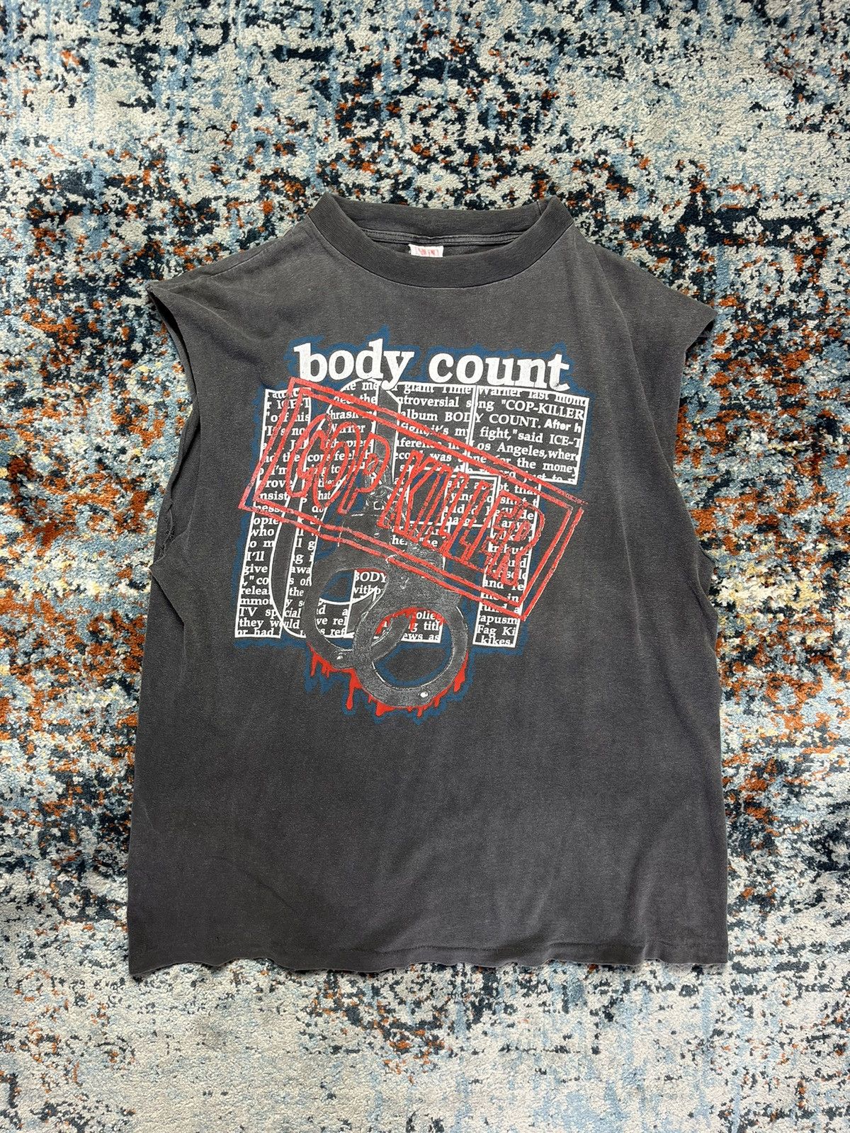 image of Band Tees x Vintage 90's Body Count Cop Killer Ice-T Worn To Perfection in Black, Men's (Size XL)