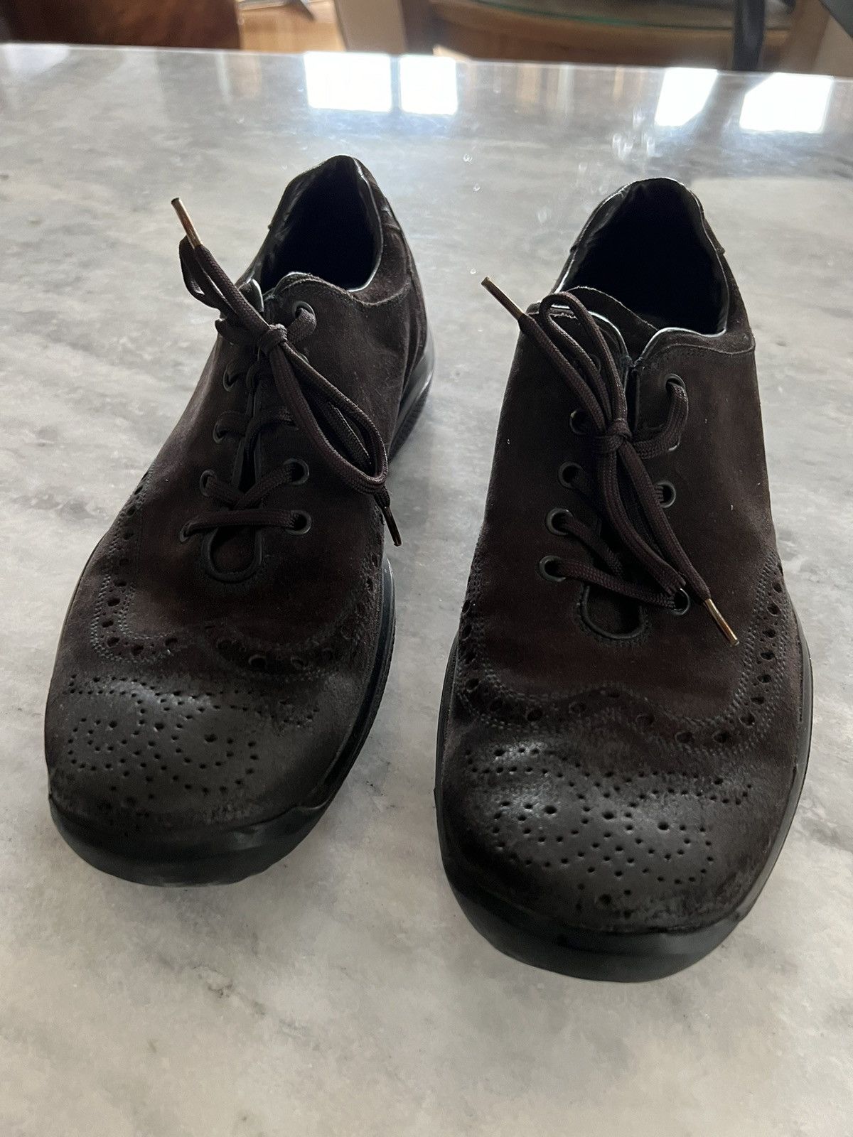 Prada Prada linea rossa brown suede shoes Size US 10.5 / EU 43-44 - 2 Thumbnail